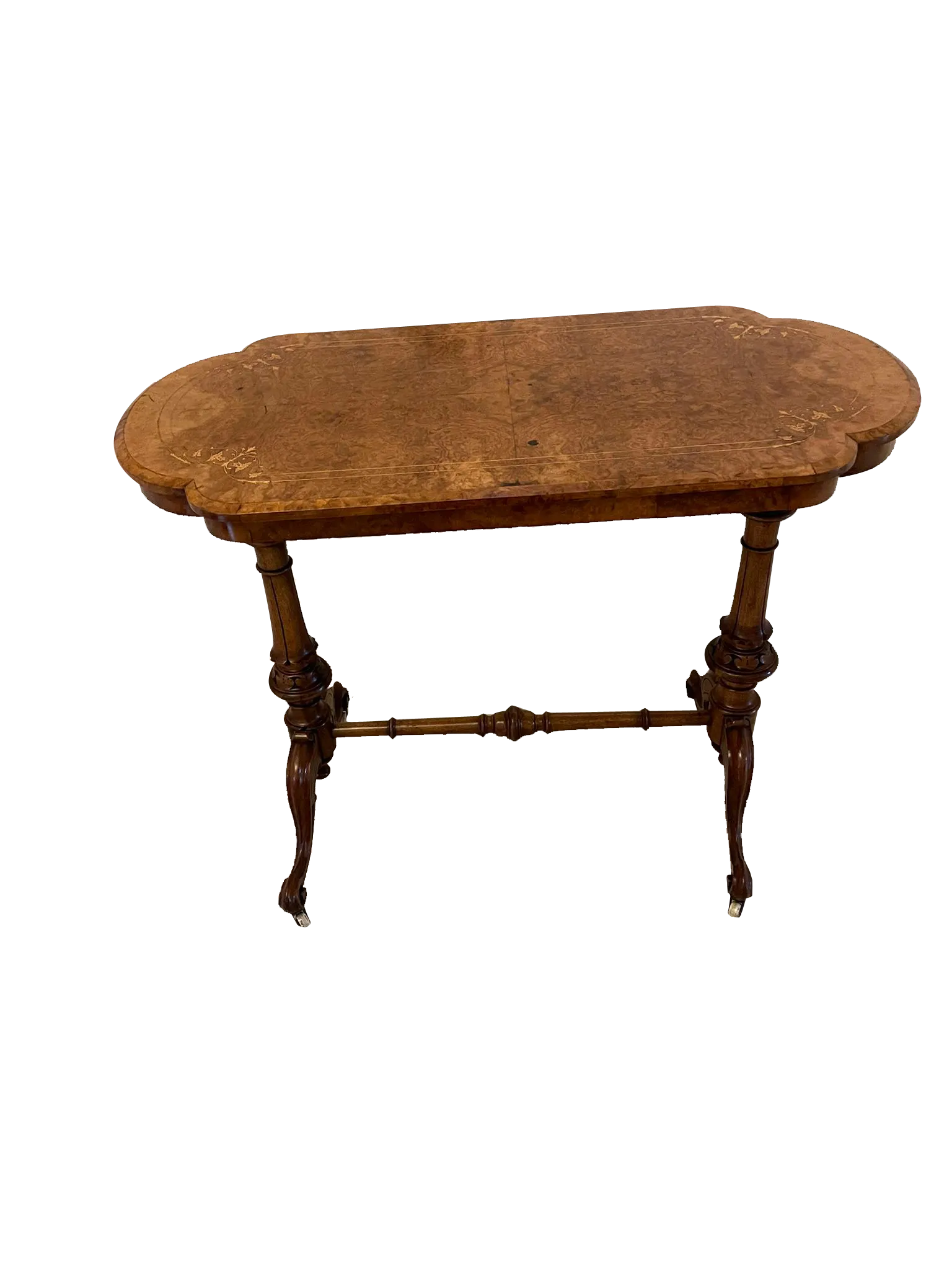 Antique Victorian Burr Walnut Inlaid Freestanding Centre Table Chairish