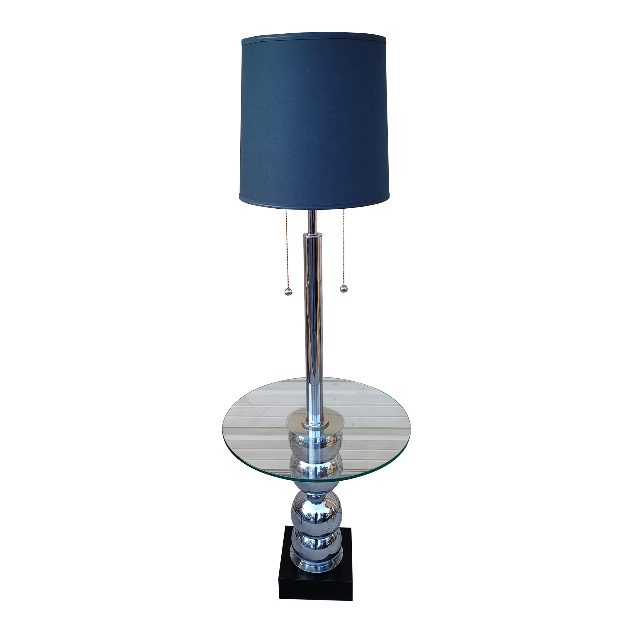 Mid 20th Century Stacked Chrome Globes Base Glass Side Table Floor Lamp