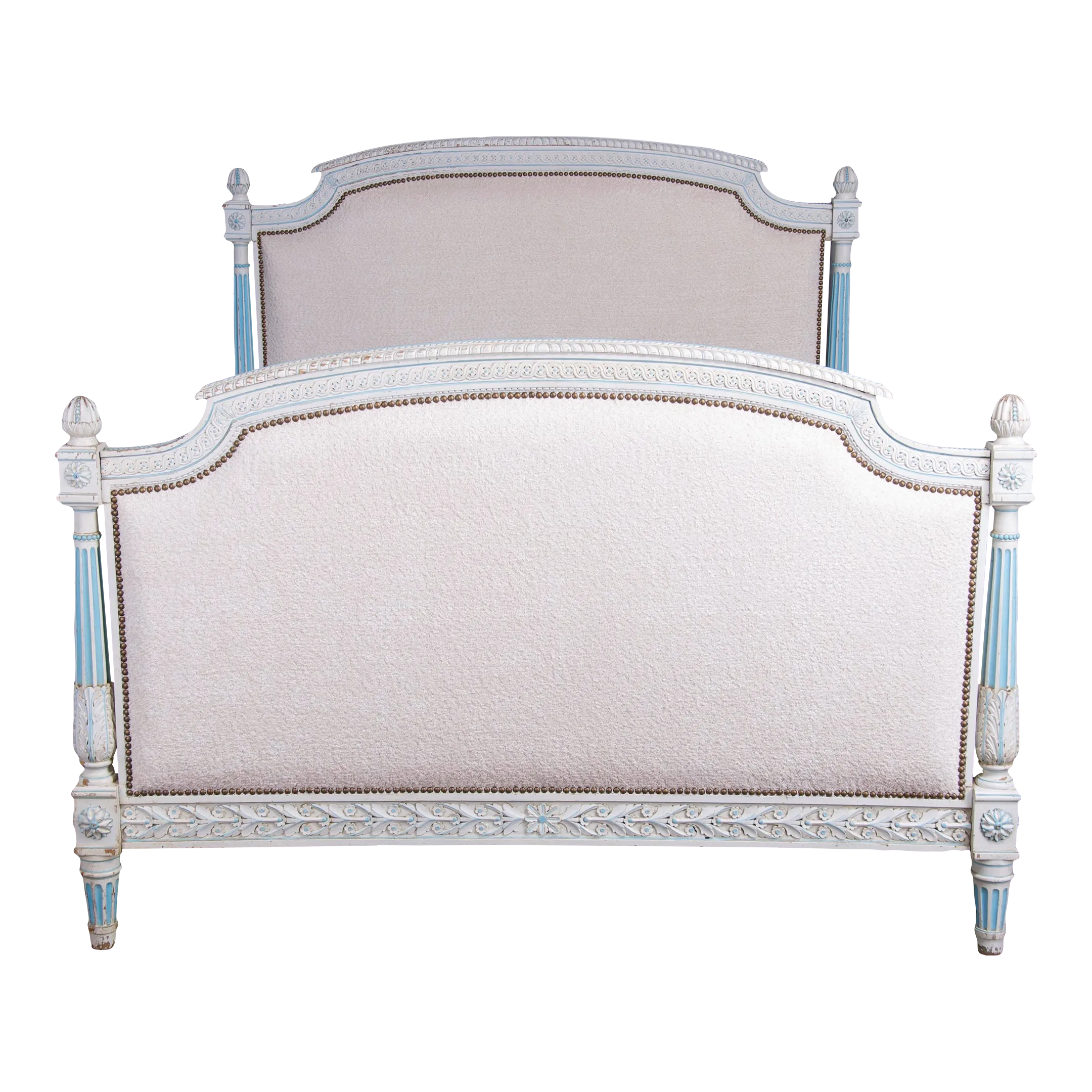 Antique French Parisian Louis XVI Style Painted Fullsize Bedframe W ...