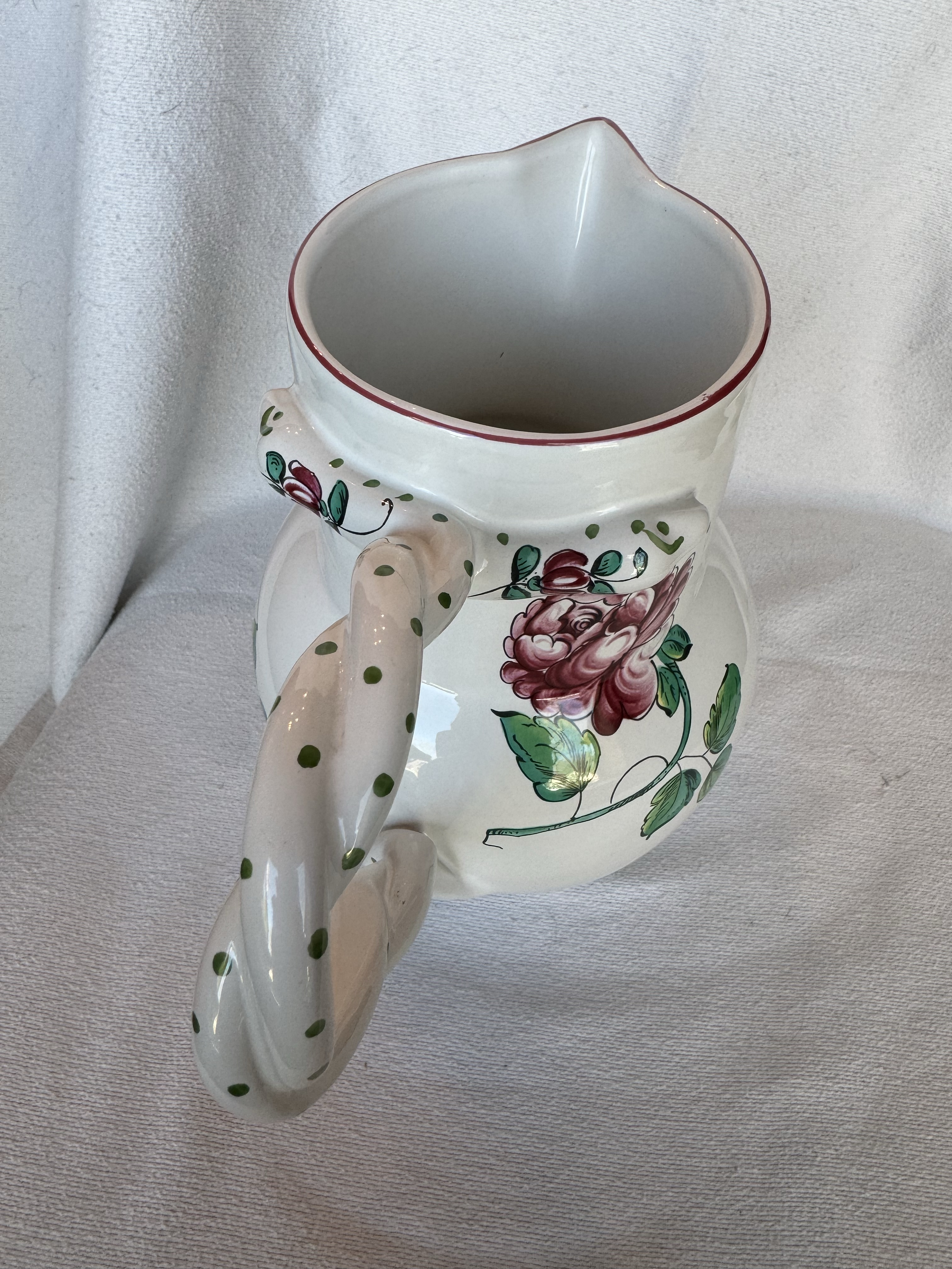 Vintage Tiffany and Co. Strasbourg Flowers Porcelain Pitcher