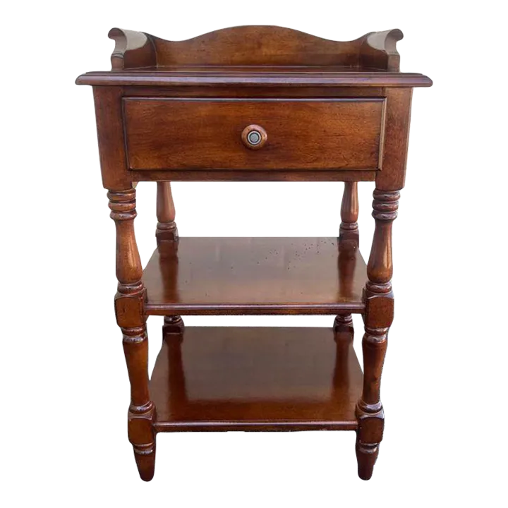 ニューダンガンロンパV3 The Neworder Table Mid 20th Century Ethan Allen Federal Style 3 Tier Dark