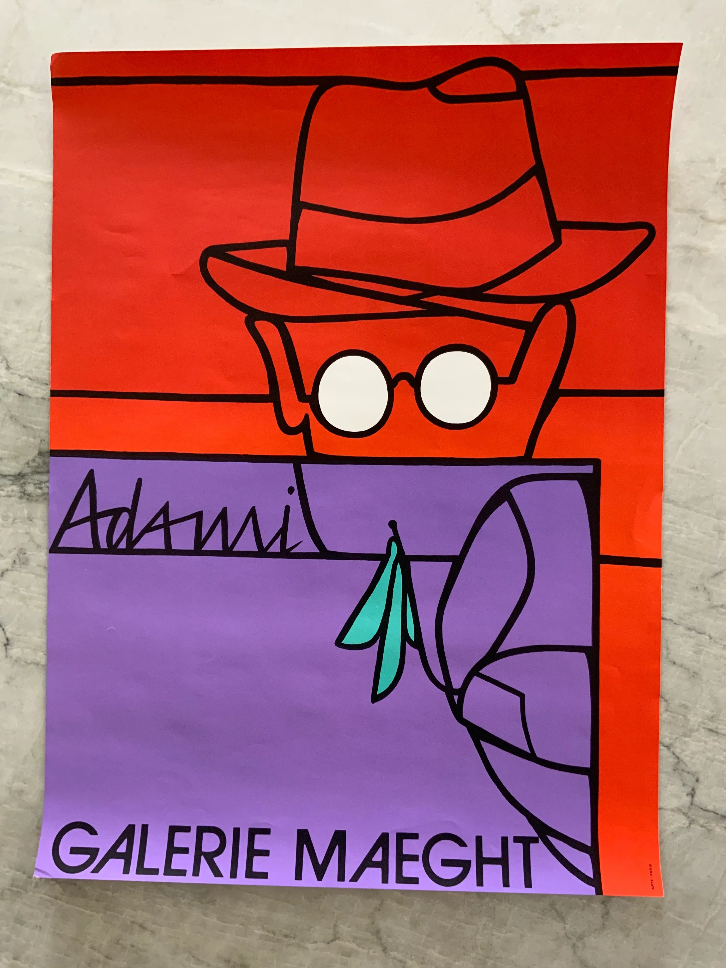 Gallery Poster, 'Man With Round Glasses' by Valerio Adami - 20 X