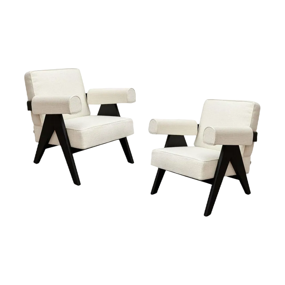 Set of 053 Capitol Complex Armchair by Pierre Jeanneret for