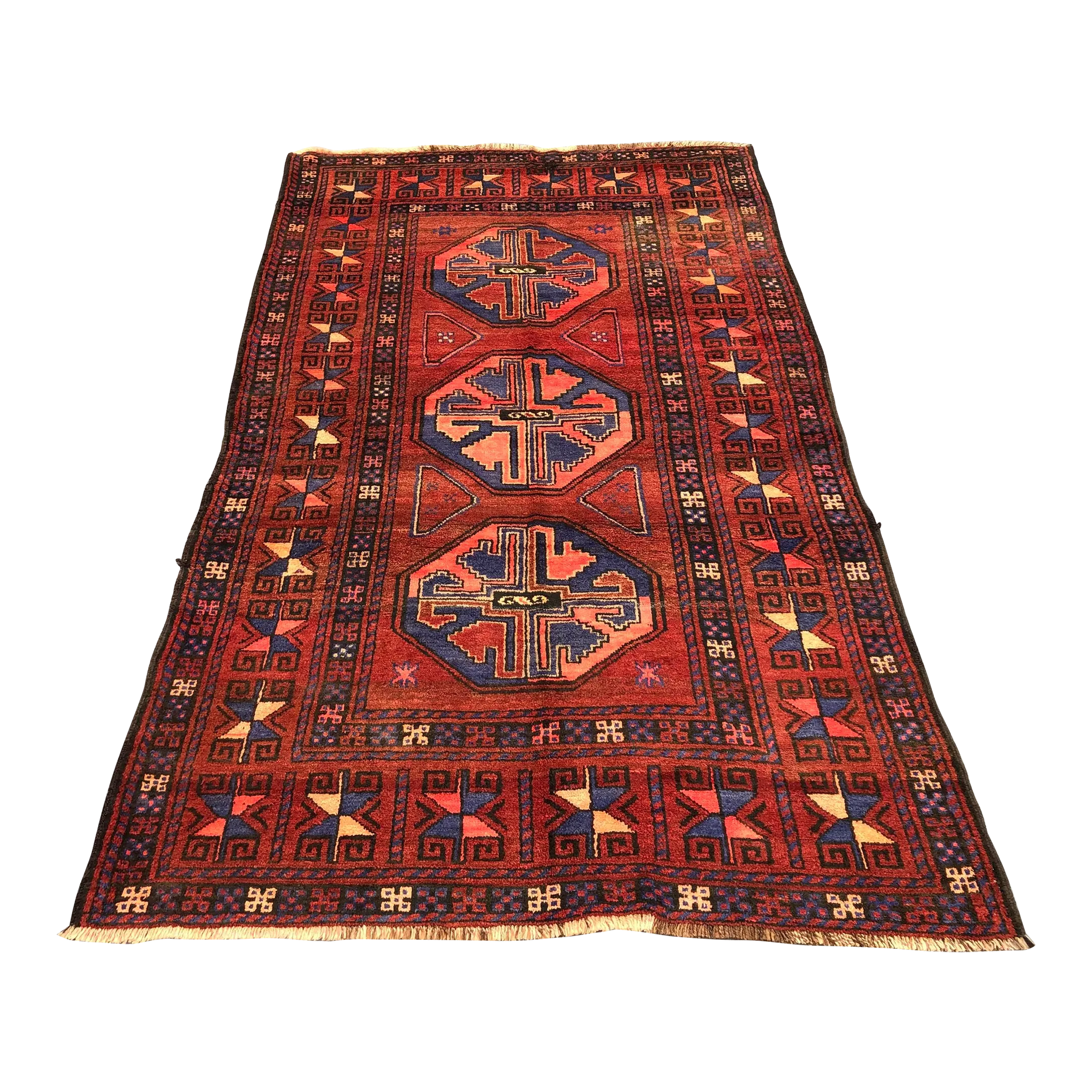 1960s Geometric Baluch Taimani Rug | Chairish