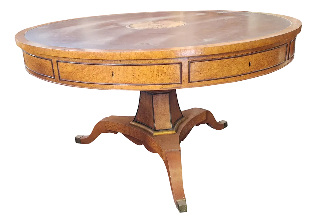 Vintage Round Empire Style Table in Thuja Root, 1980s