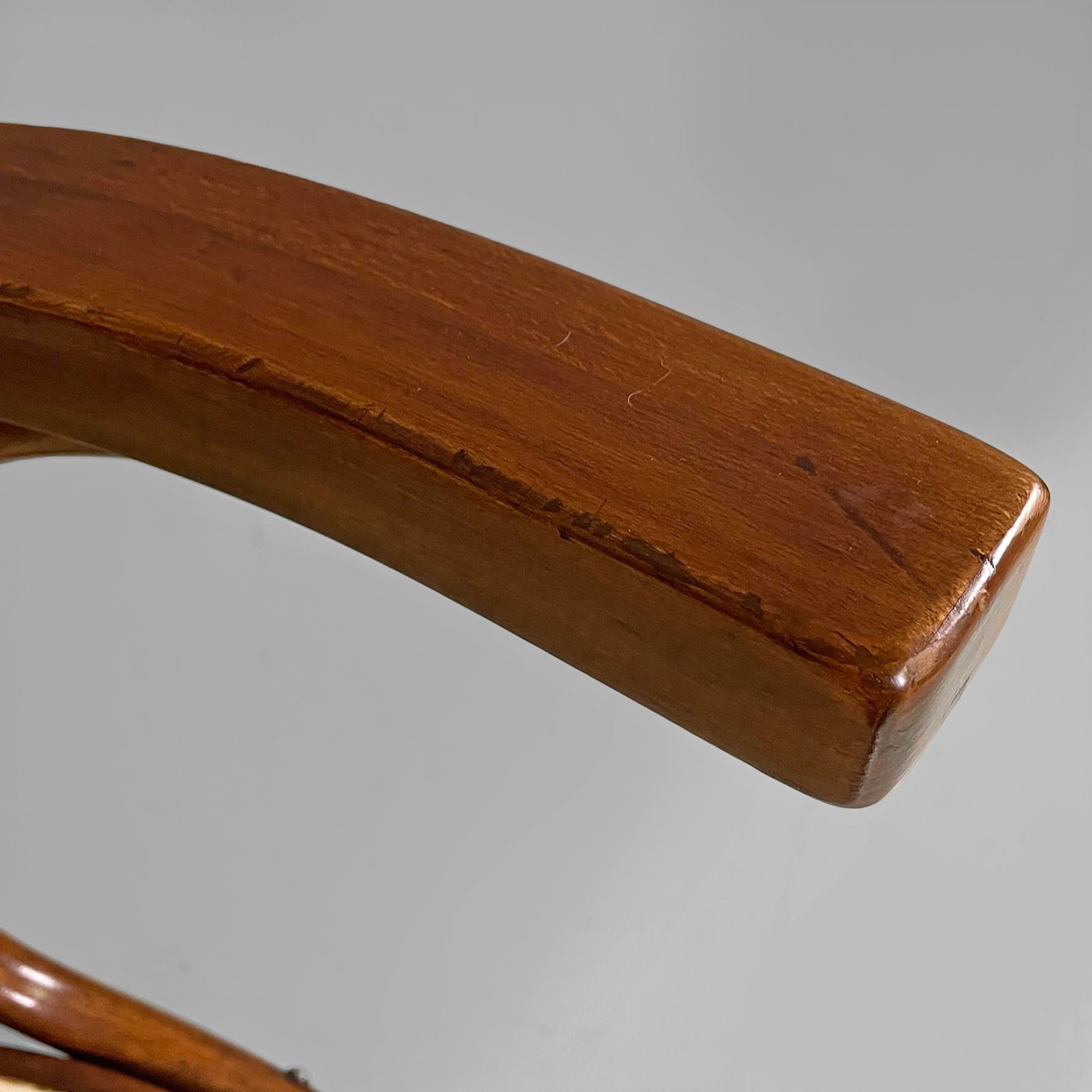 Mid-Century Modern Italian Chairs in Wood and Straw, 1950s, Set of