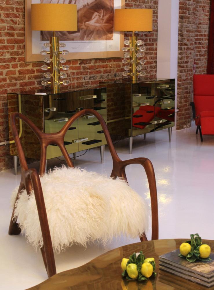 Set of Sculptural Wooden Armchairs, Italy