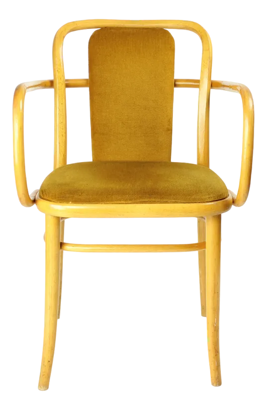 Czechoslovakian Type 830 Armchair with Gold Velvet by Josef