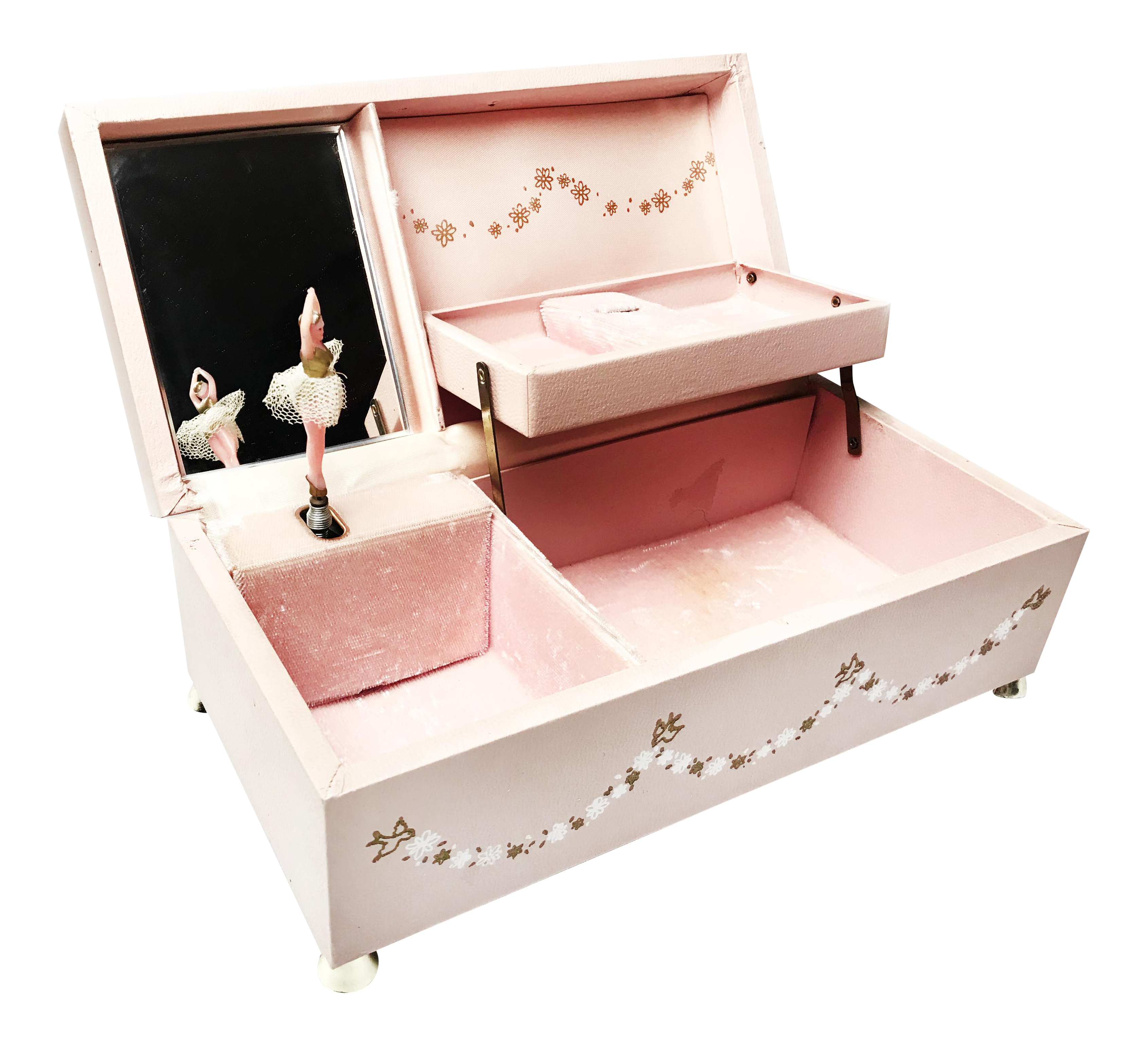 Vintage MidCentury Light Pink Ballerina Jewelry Box, 1950s Chairish