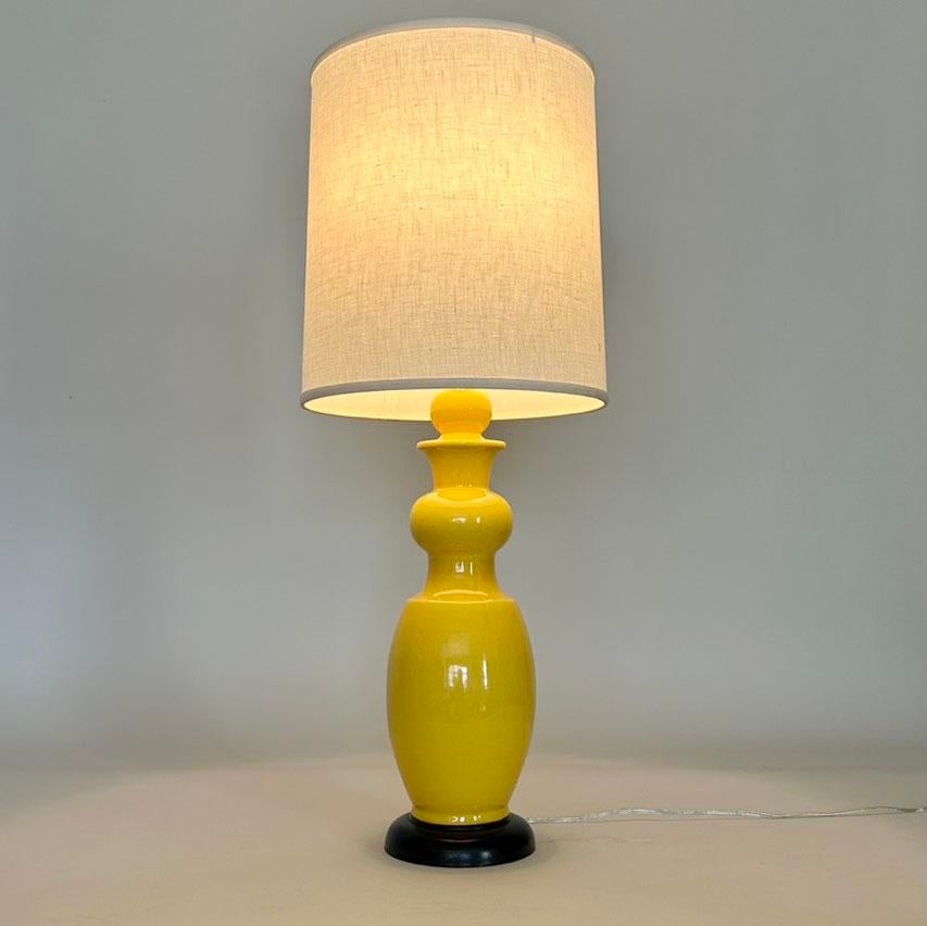 Yellow ceramic table lamp deals