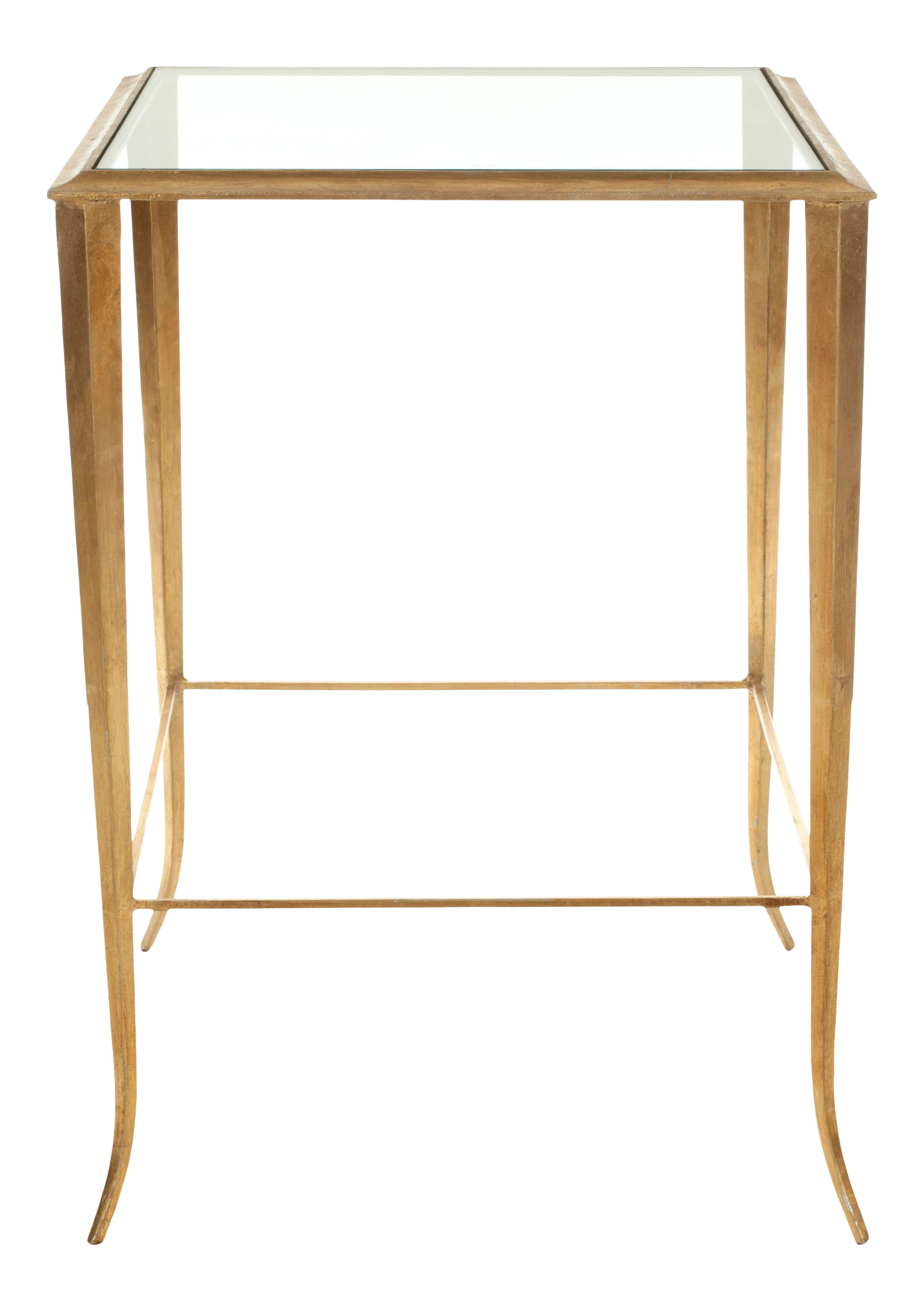 Abraham Glass Top Accent Table in Gold & Clear Chairish