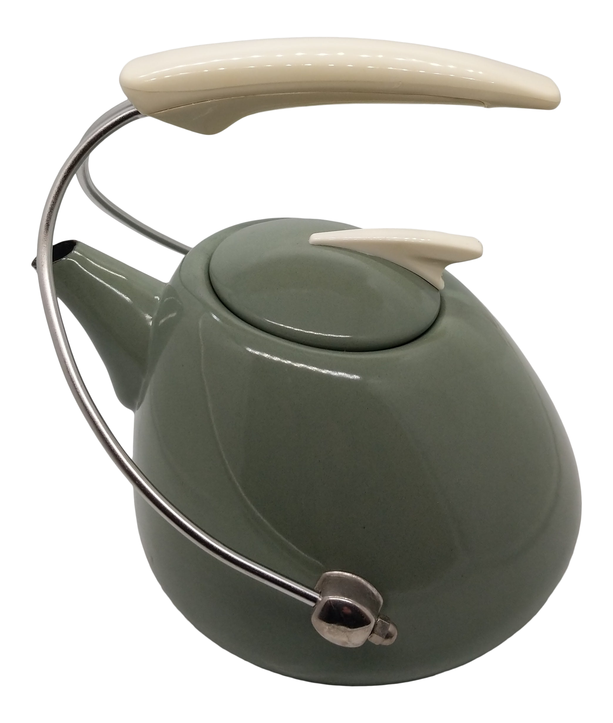 Vintage Noritake Colorwave MidCentury Modern Green Atomic Metal Enamel