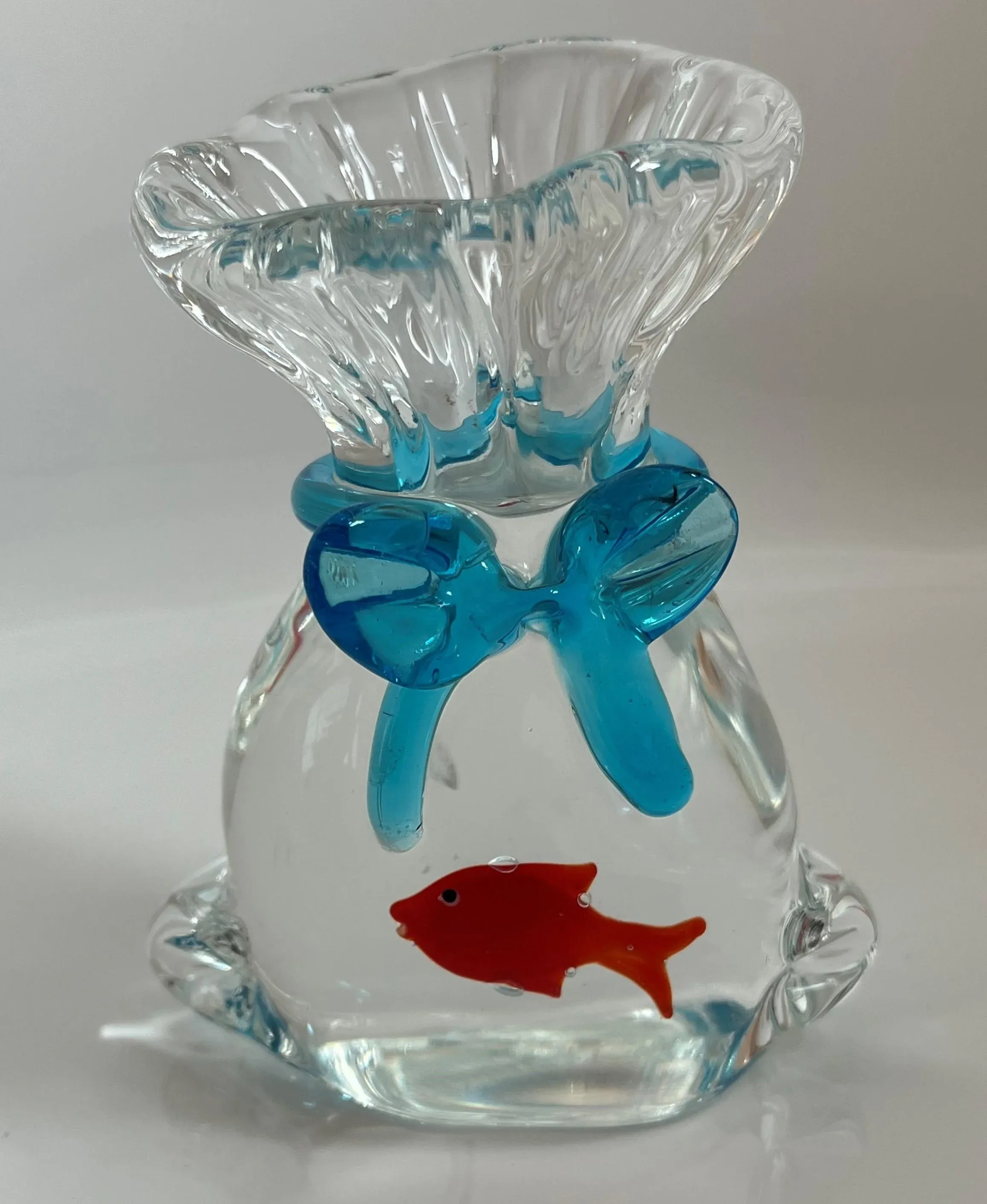 Late 20th Century Fish in Bag Glass Sculpture Chairish
