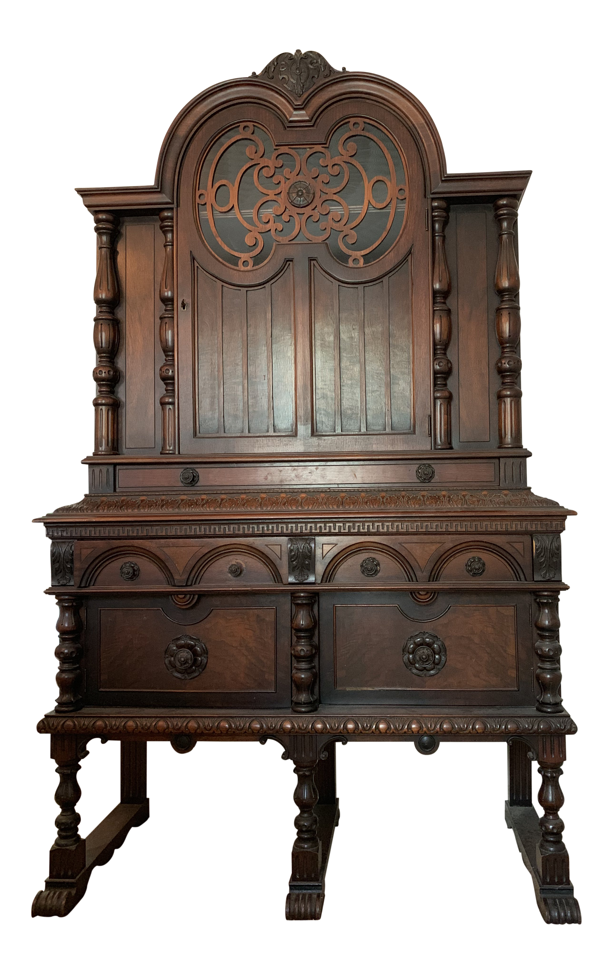 1920 S Vintage Gimbel Brothers Walnut China Cabinet Chairish