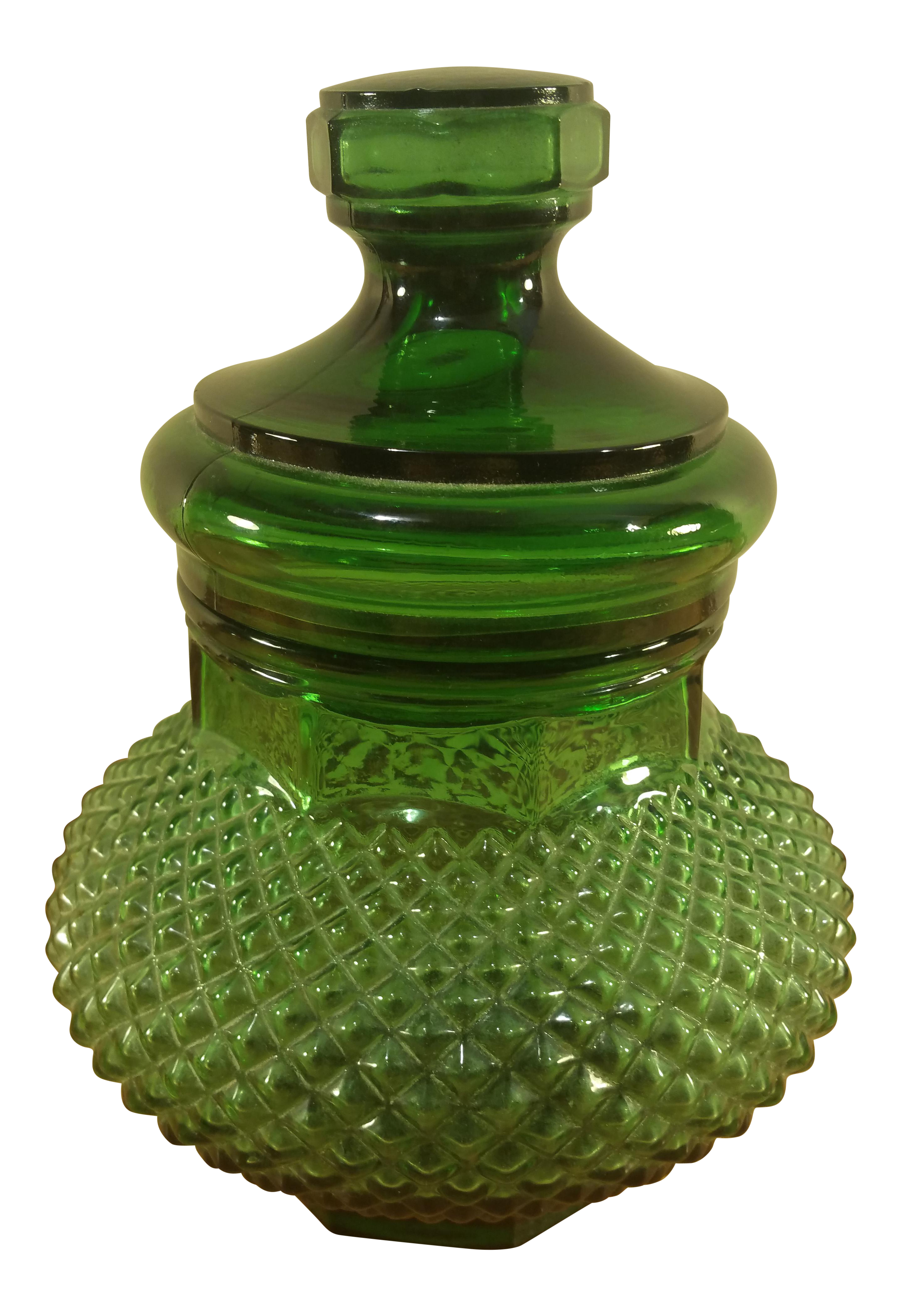 Green Depression Glass Lidded Candy Dish Chairish