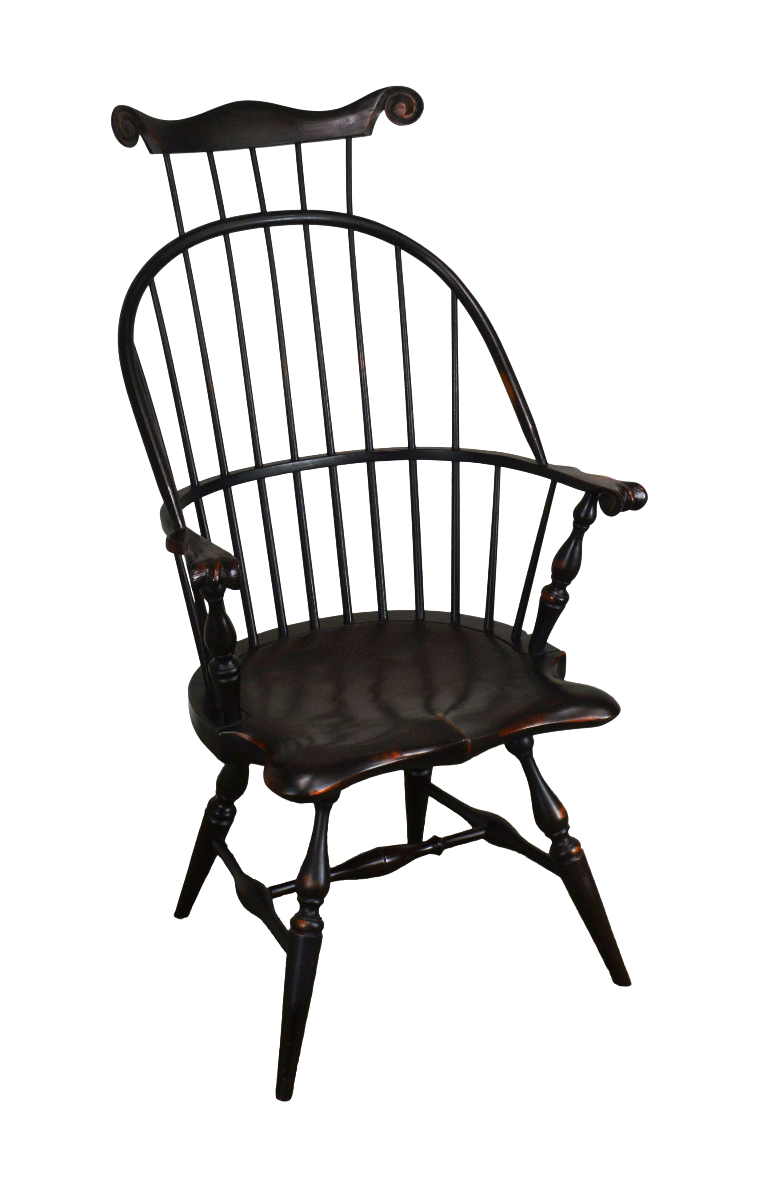 Custom Crafted Distressed Painted Windsor Arm Chair By Ashlen