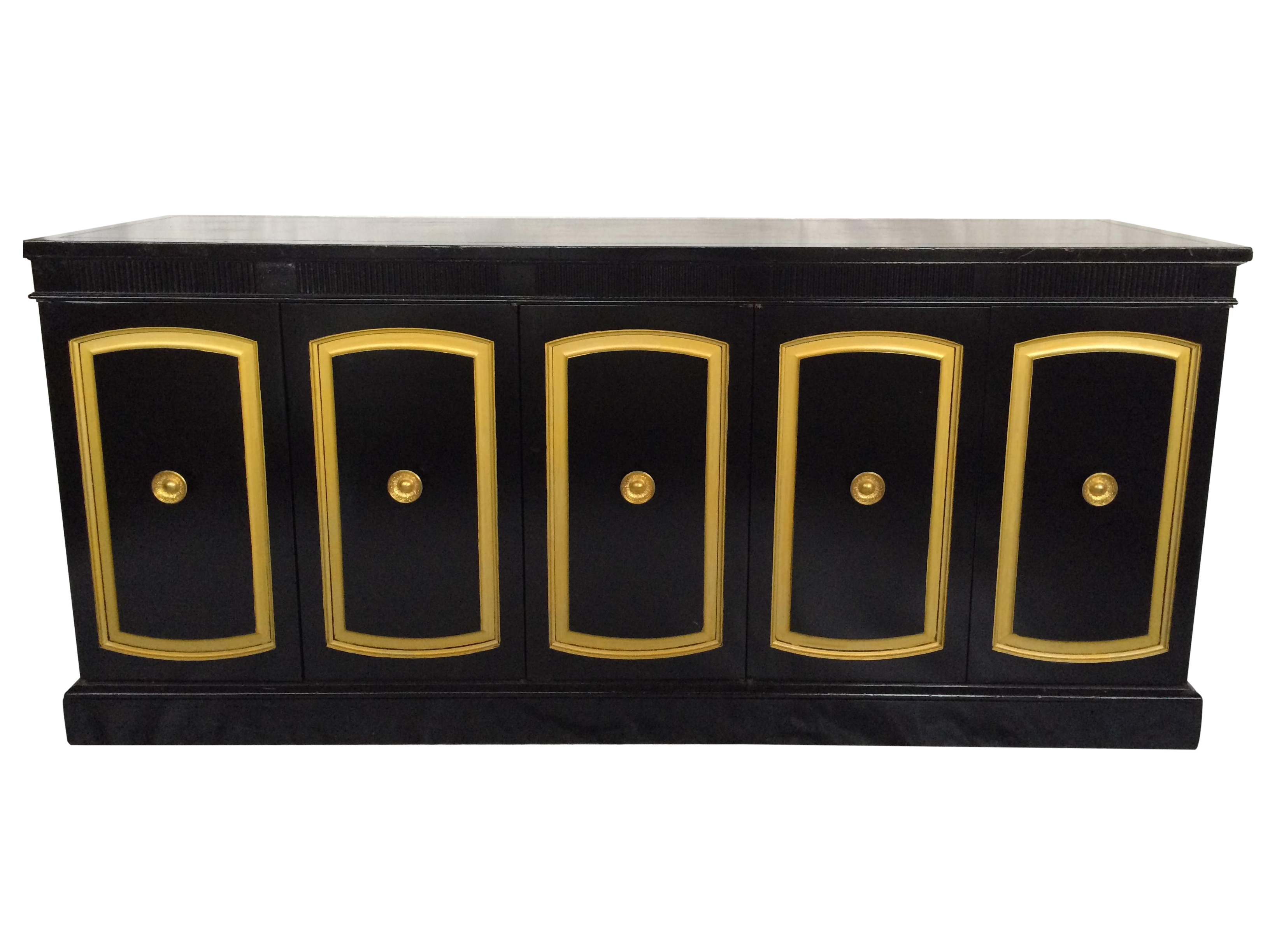 Drexel Black Lacquered Credenza Chairish