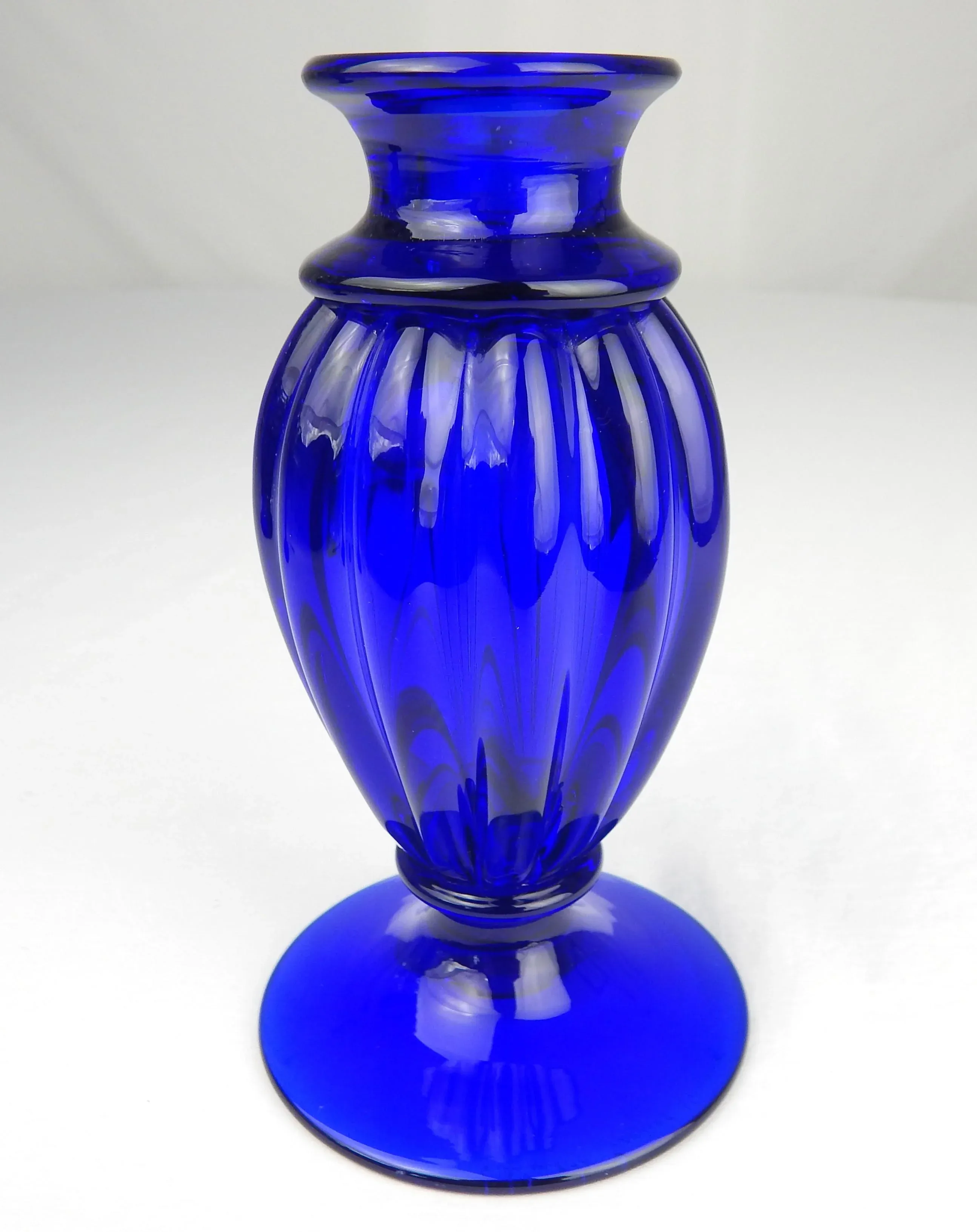 1950s Archimede Seguso Signed Cobalt Blue Murano Glass Candles