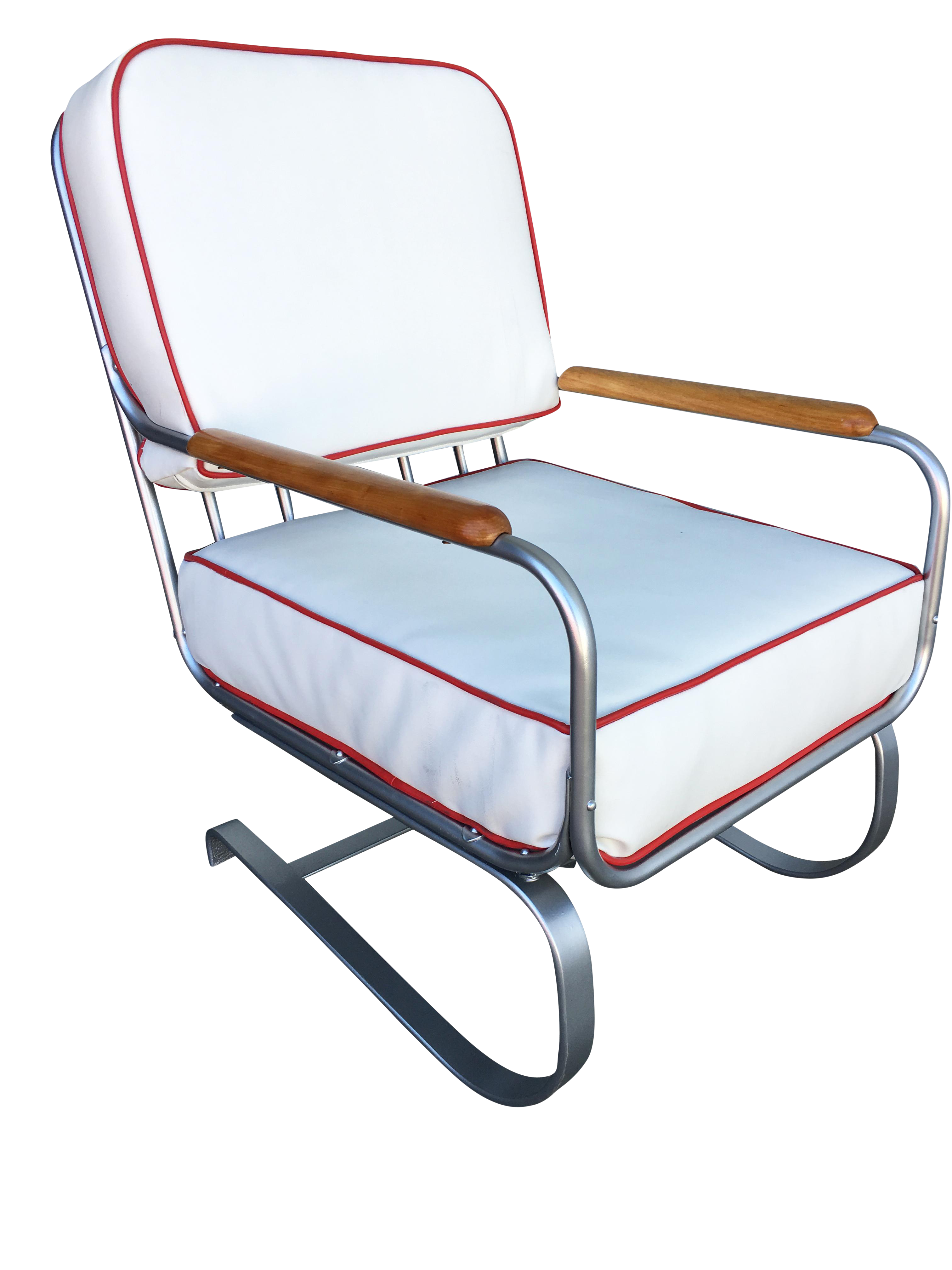 1930s Chrome Art Deco Springer Rocking Chair | Chairish