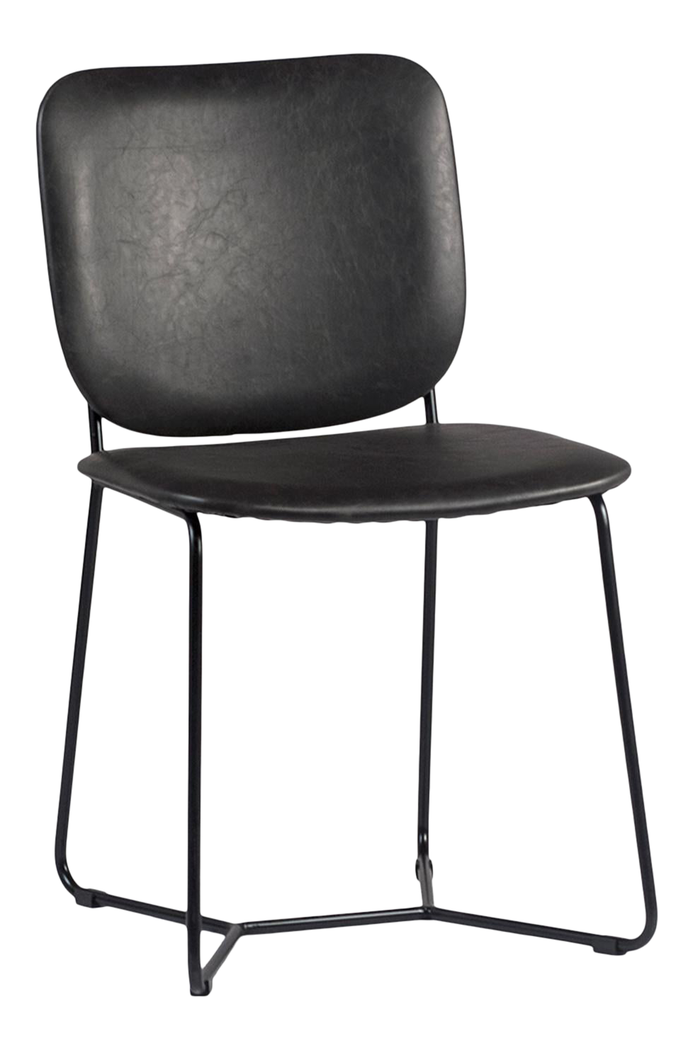 Modern Black Leather Dining Chair Chairish