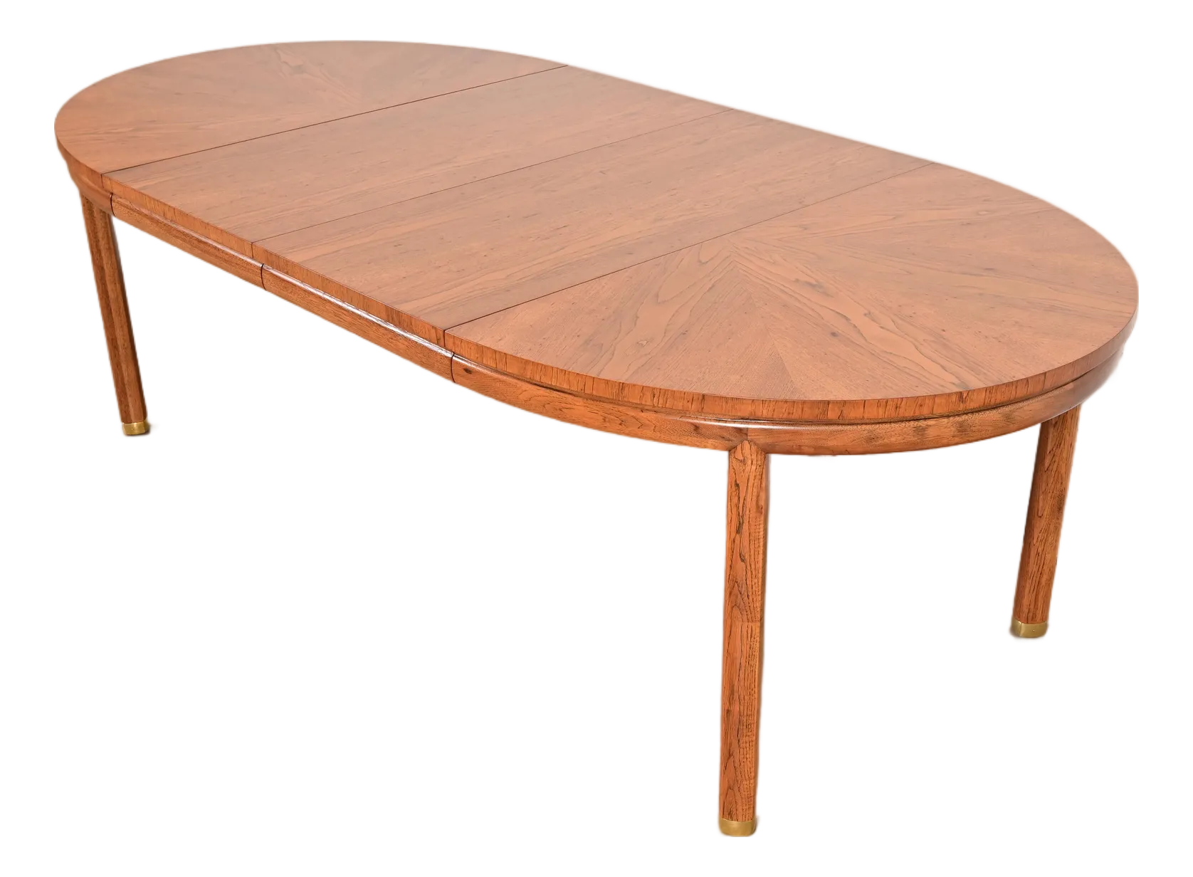 Henredon Mid-Century Hollywood Regency Pecan Wood Extension Dining