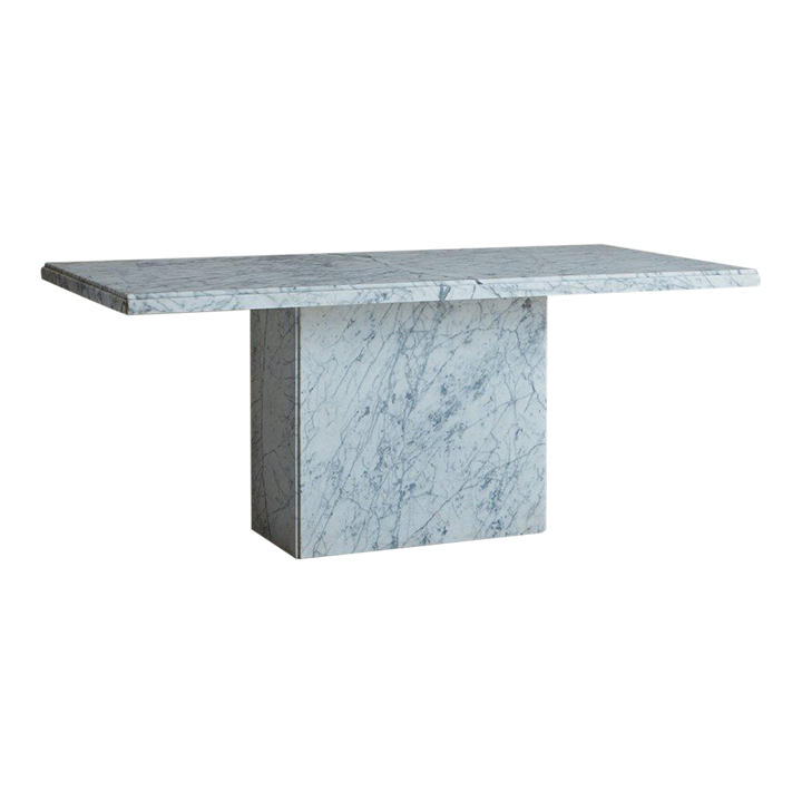 Carrara Marble Dining Table With Pedestal Base, Italy 1970s Chairish