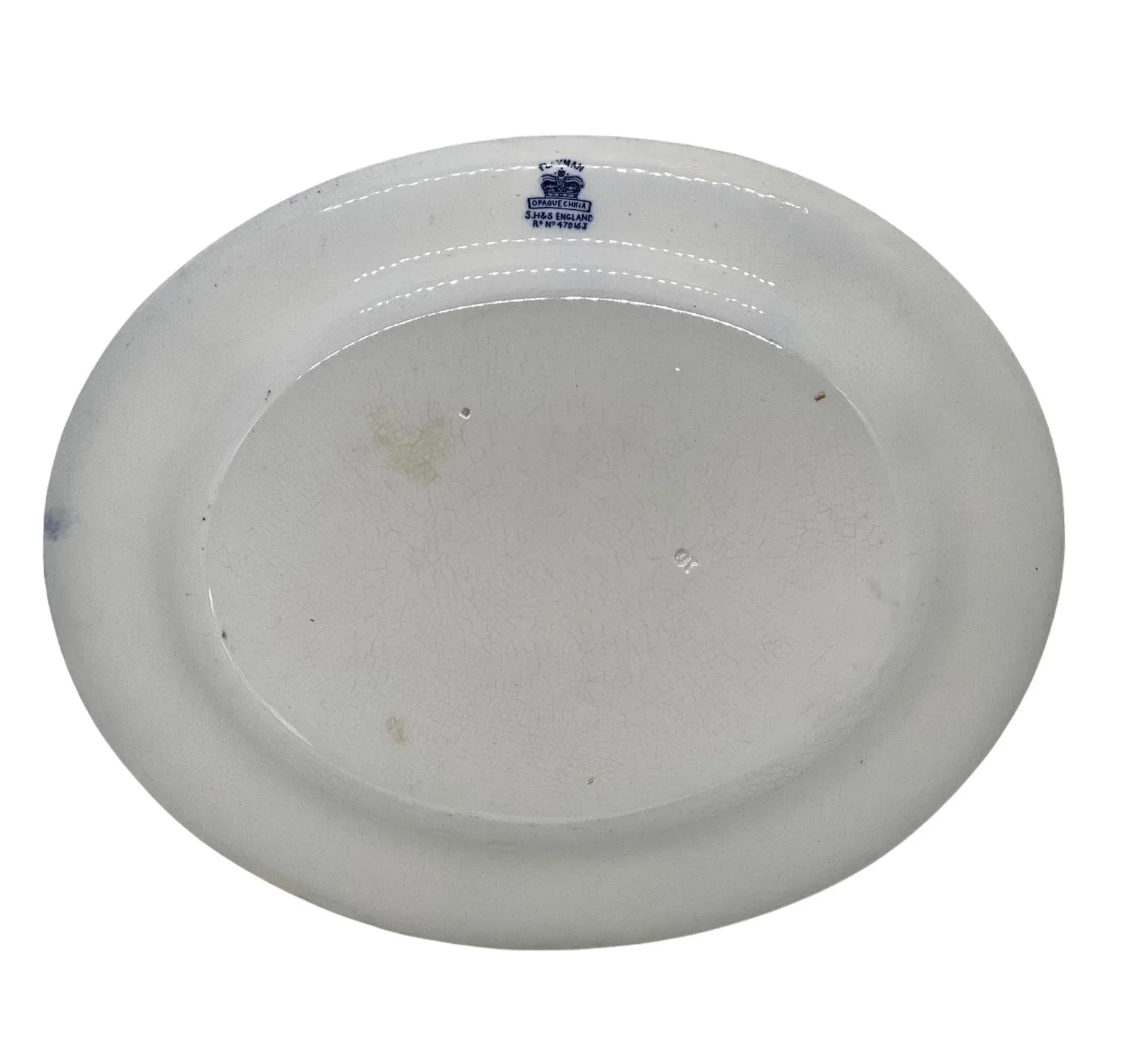 Antique Early 20th Century Sampson, Hancock & Sons Flaxman Blue Oval Serving Platter