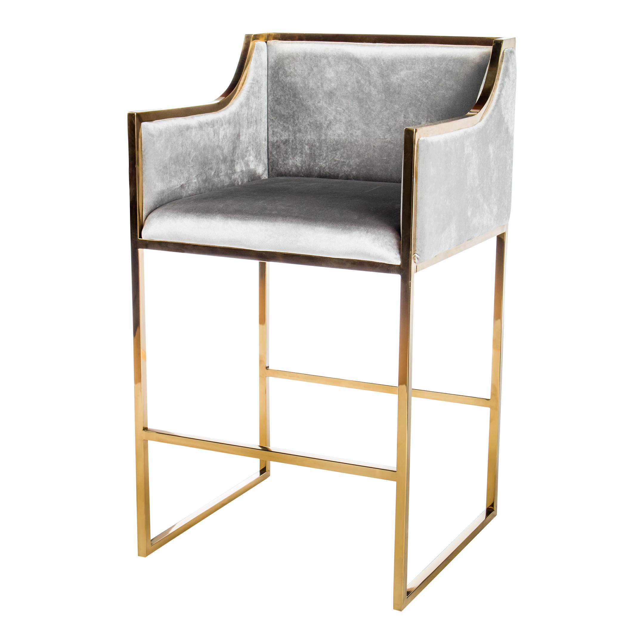Modern Gold & Gray Erin Counter Chair Chairish