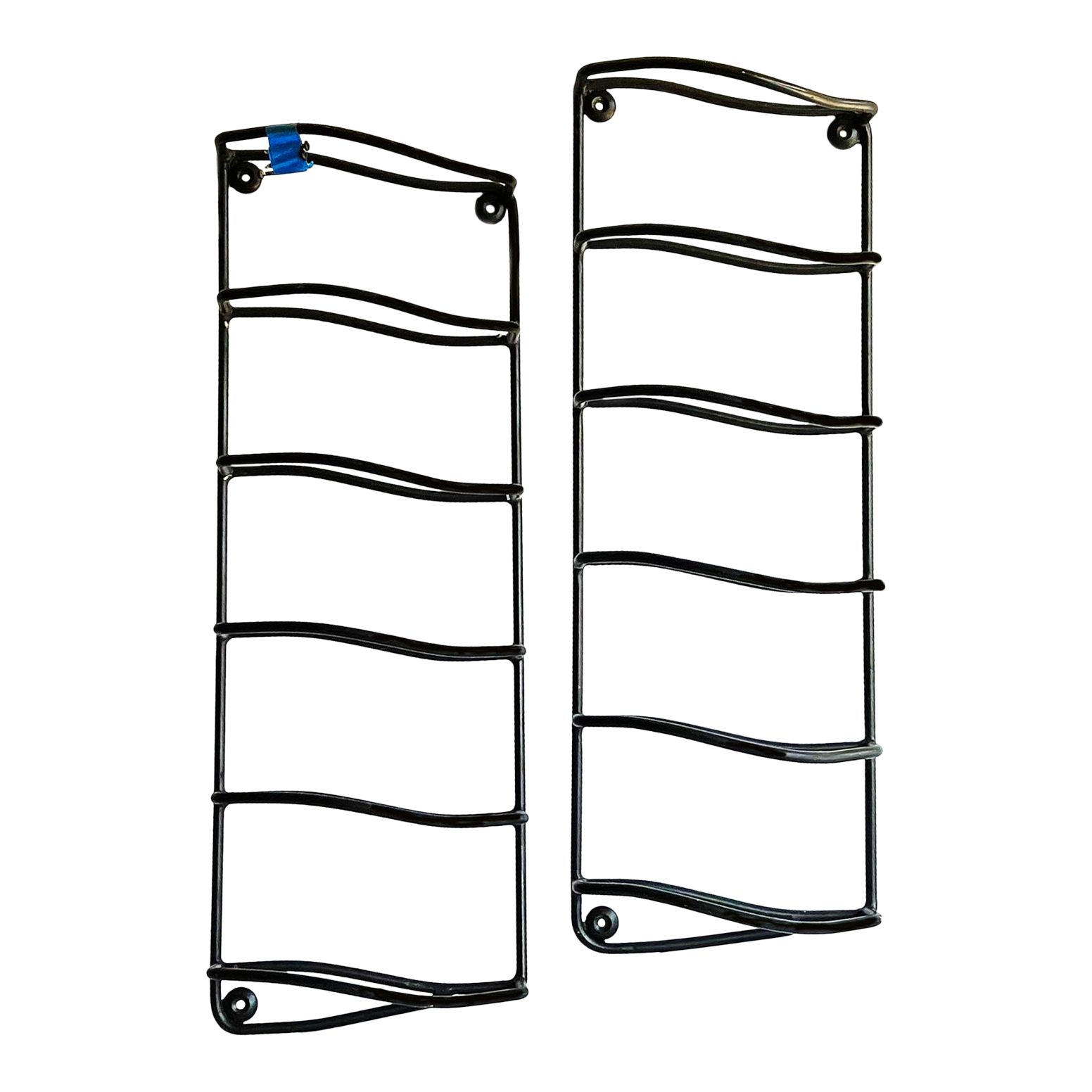 Pair Vintage Cast Metal Pottery Barn Wine Racks Wall Mounted Wine