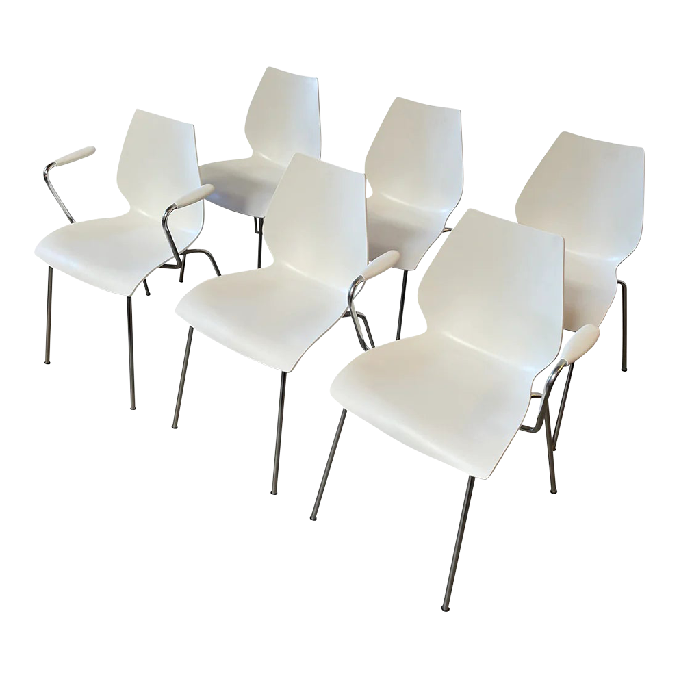 Kartell Set of 6 Maui Chairs by Vico Magistretti Chairish
