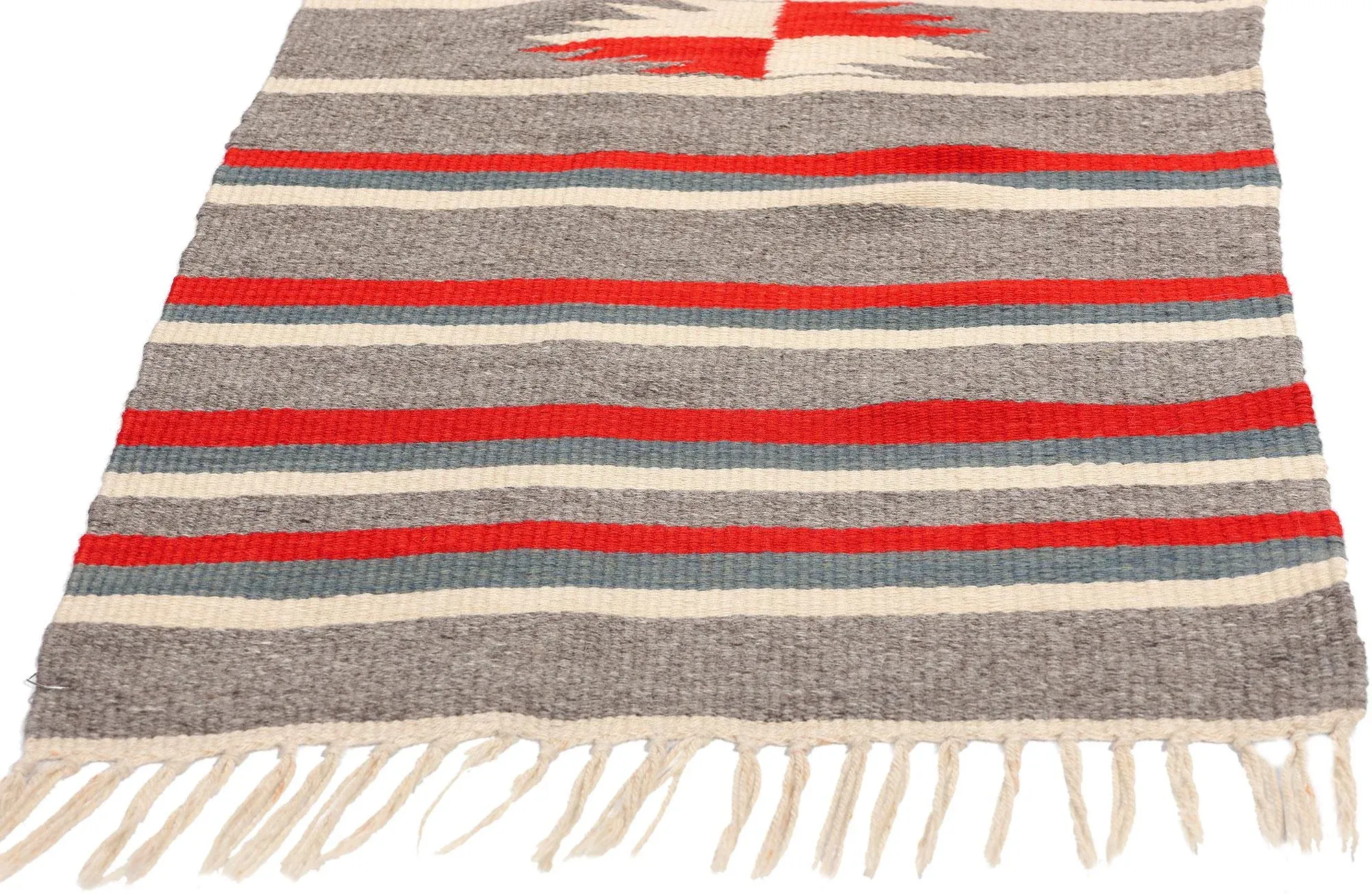 Vintage Rio Grande Chimayo Banded Blanket Rug - 02'00 X 05