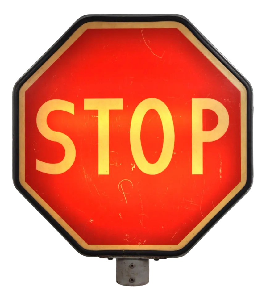 Large Vintage Traffic Stop Sign with Lighting, 1950s | Chairish
