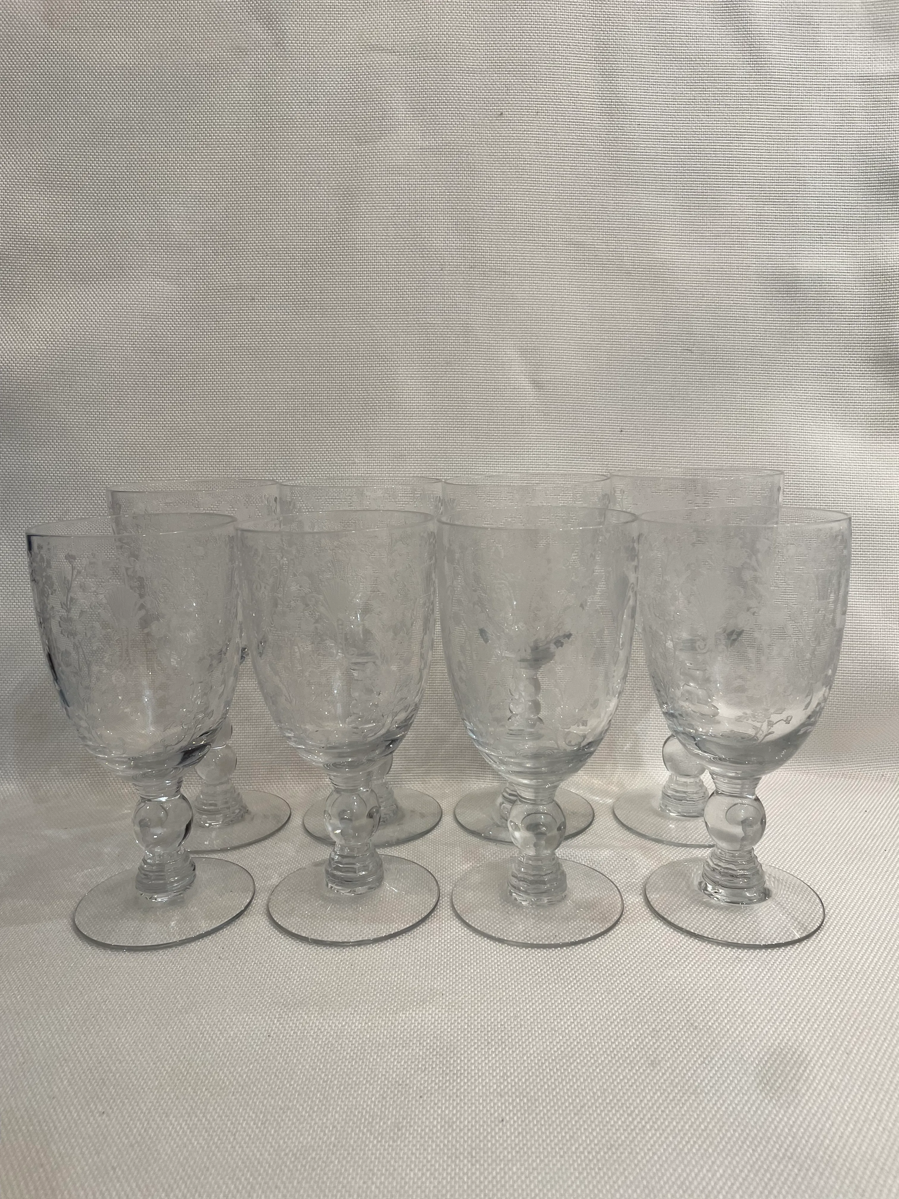 1935 - 1955 Duncan and Miller Etched Blown Glassware - a Set
