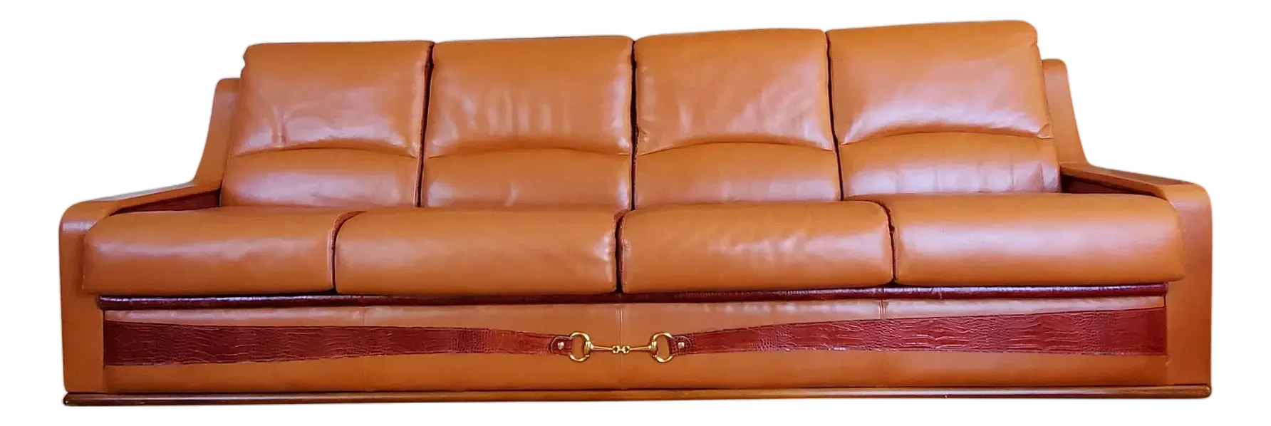 1980s Vintage Formitalia Paolo Gucci Leather Sofa | Chairish