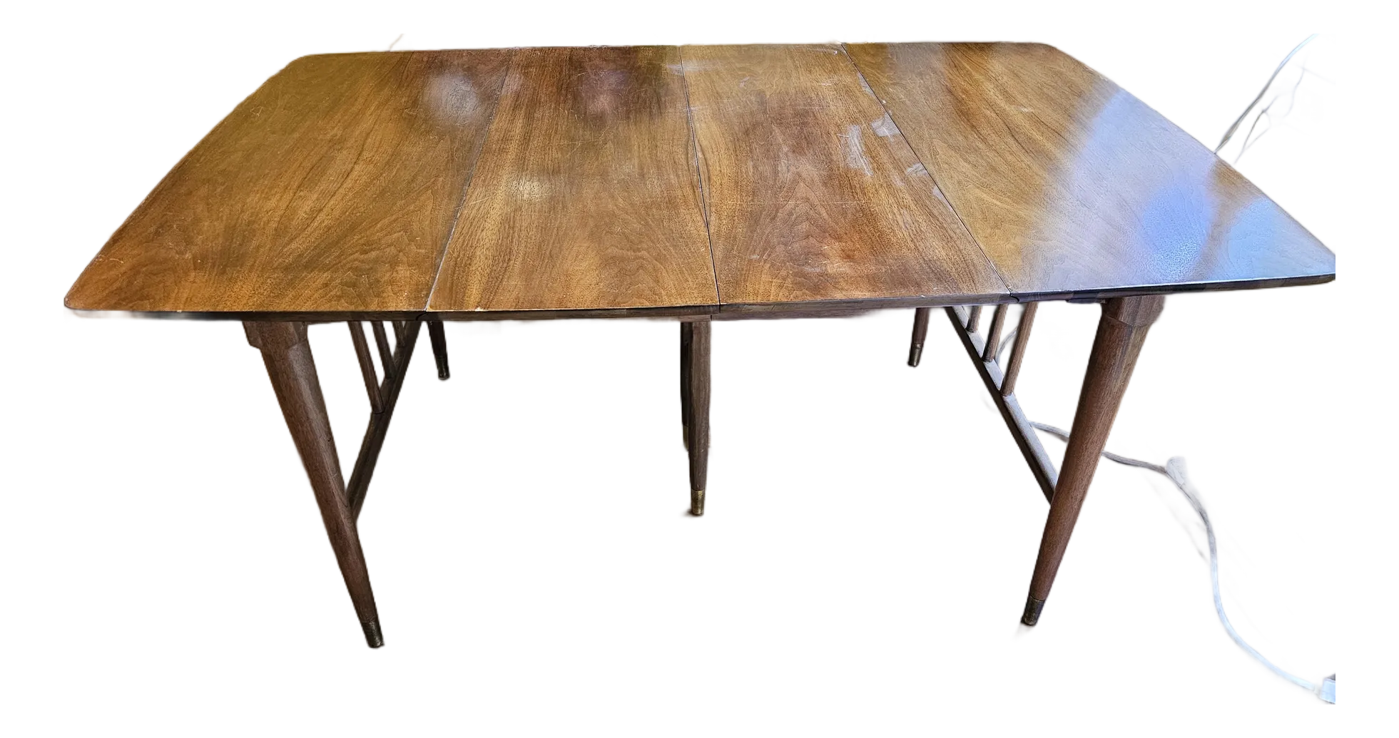 UNITED TOKYO Glen Check Bonding Trench Coat1960s Mid-Century Walnut Expanding, Drop-Leaf Dining Table - Seats Up to 10