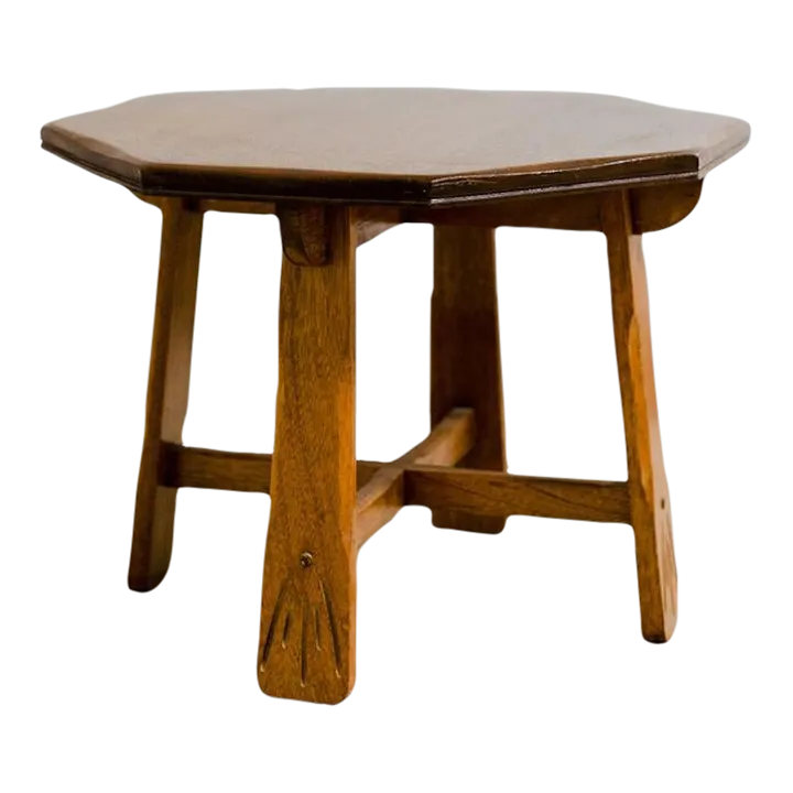 Early 20th Century Octagonal Oak Side Table | Chairish