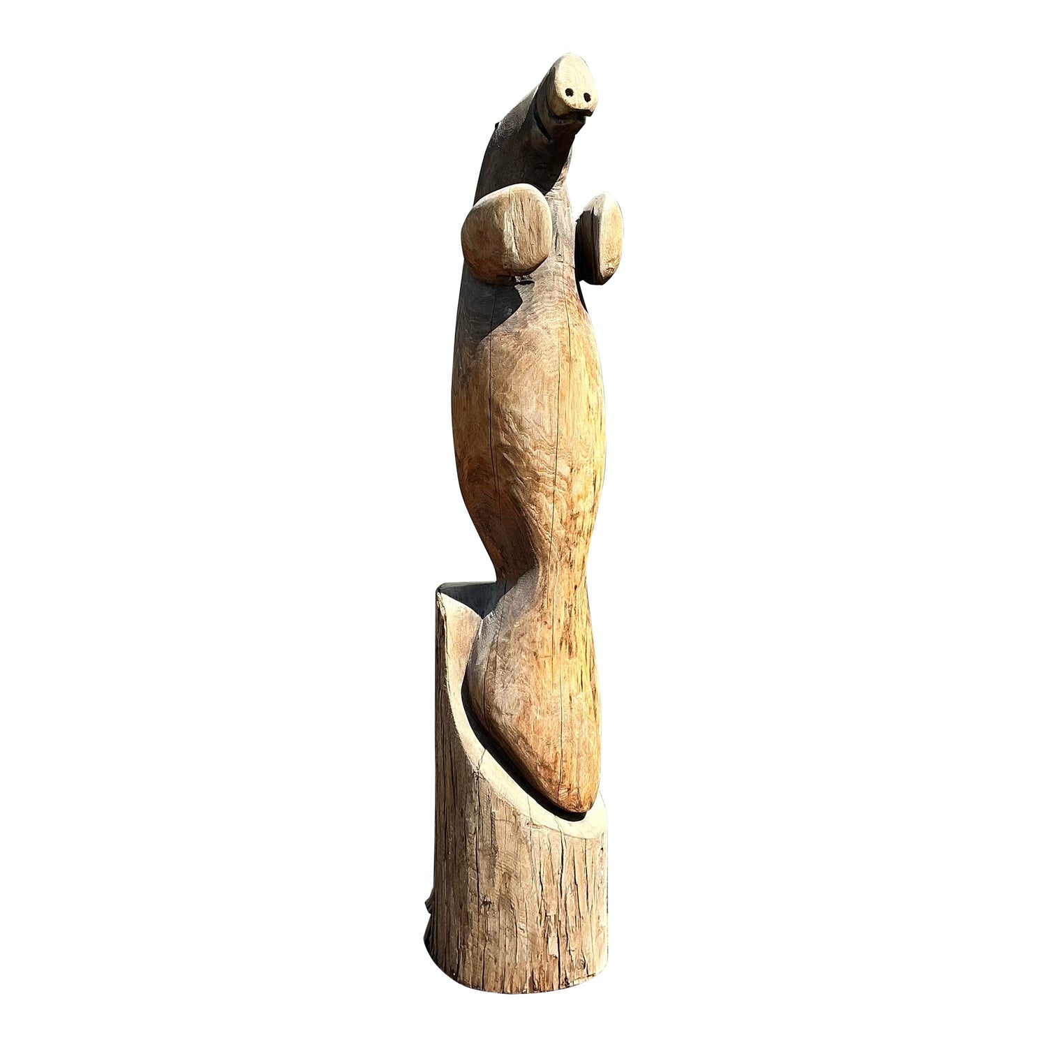 Vintage Hand Carved Walrus Statue