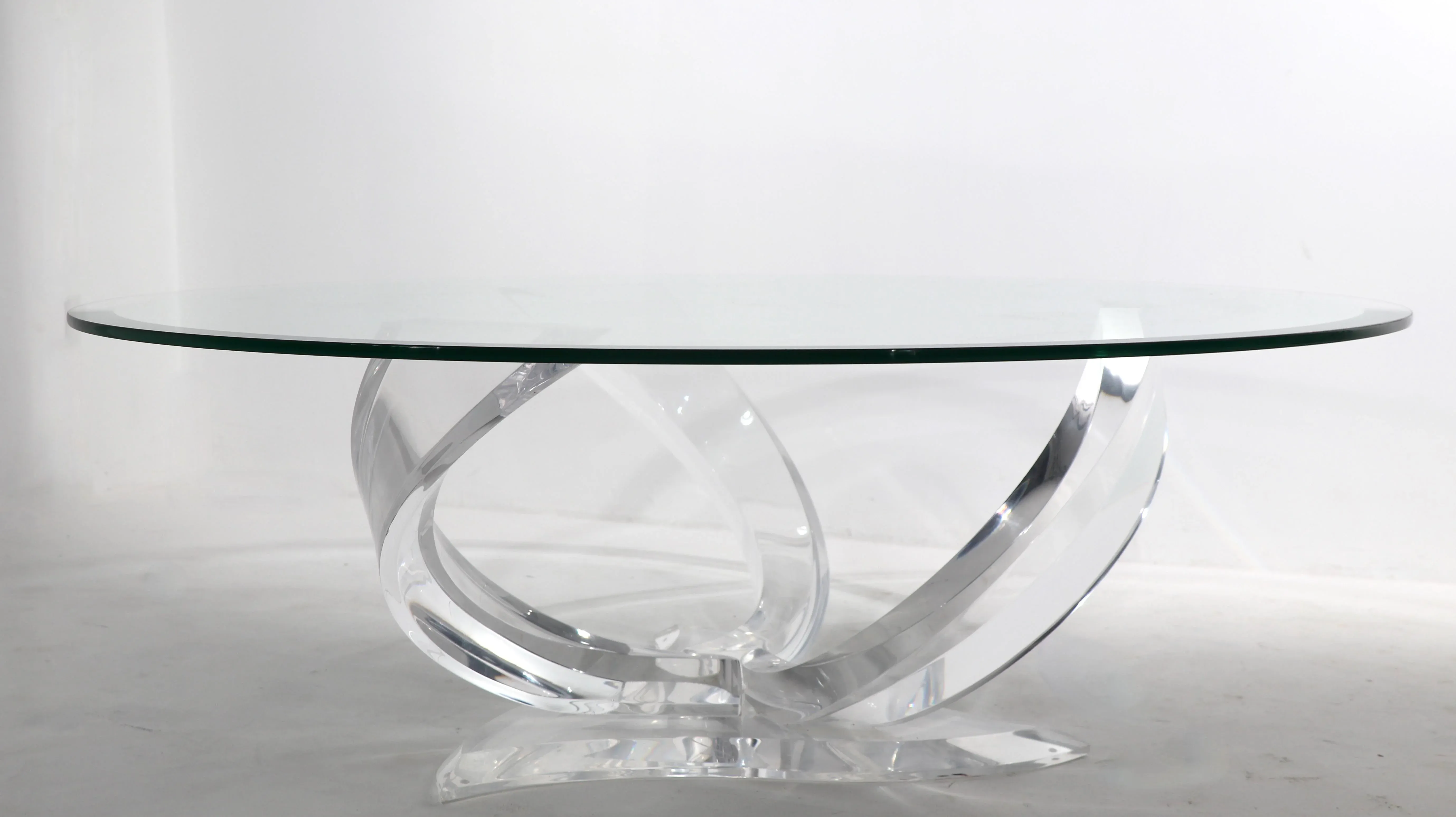 Lucite Cyclone Coffee Table by Haziza | Chairish
