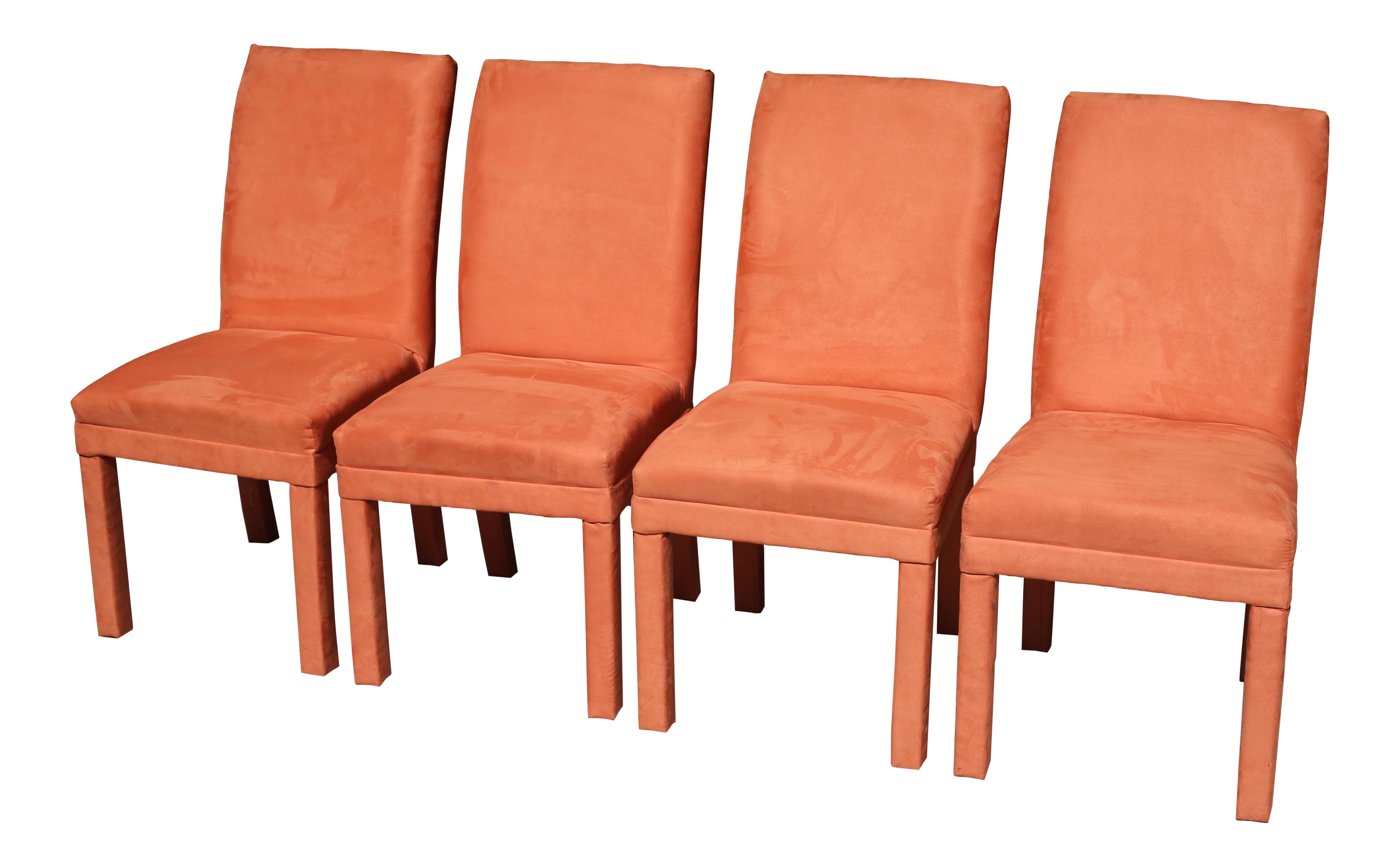 vintage orange upholstered dining chairs  set of 4