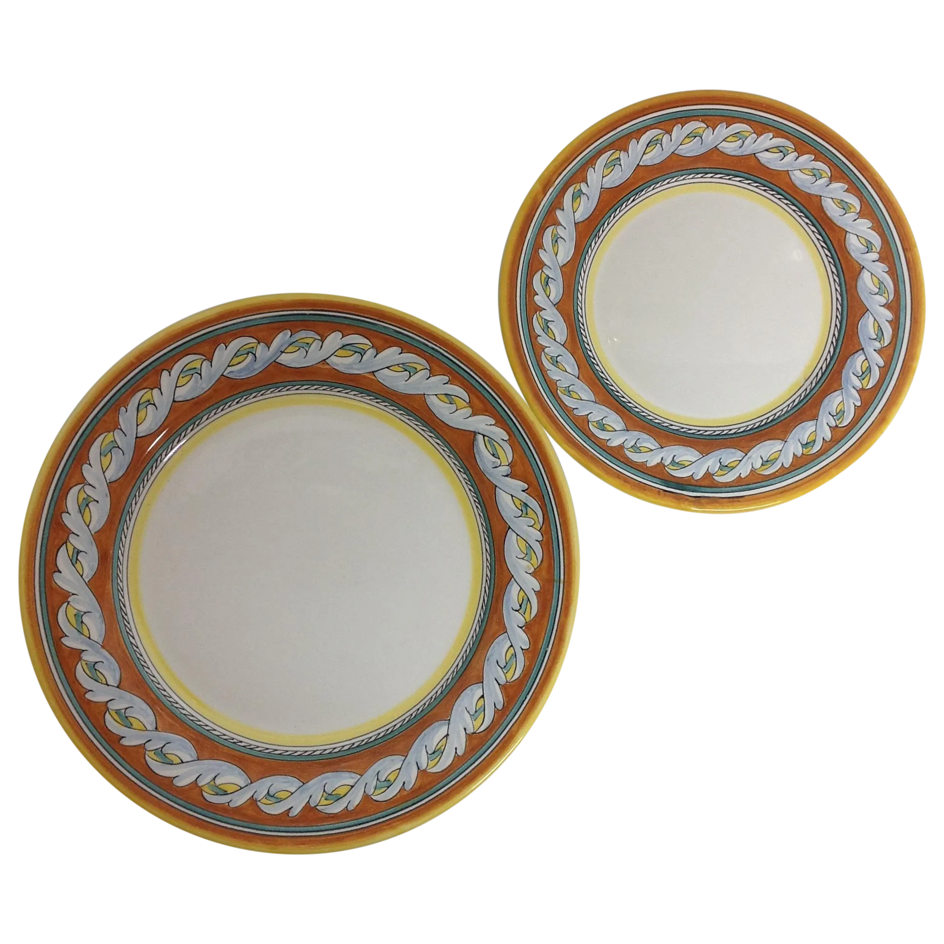 1990 Italian Deruta Pottery Charger Plates - Pair