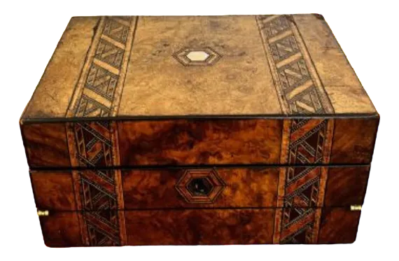 Victorian Tunbridge Ware Inlaid Writing Box, 1860s