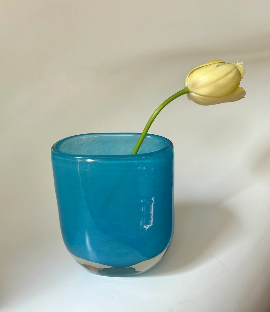 Henry Dean Mouth-Blown Art Glass Vase Belgium 1980s