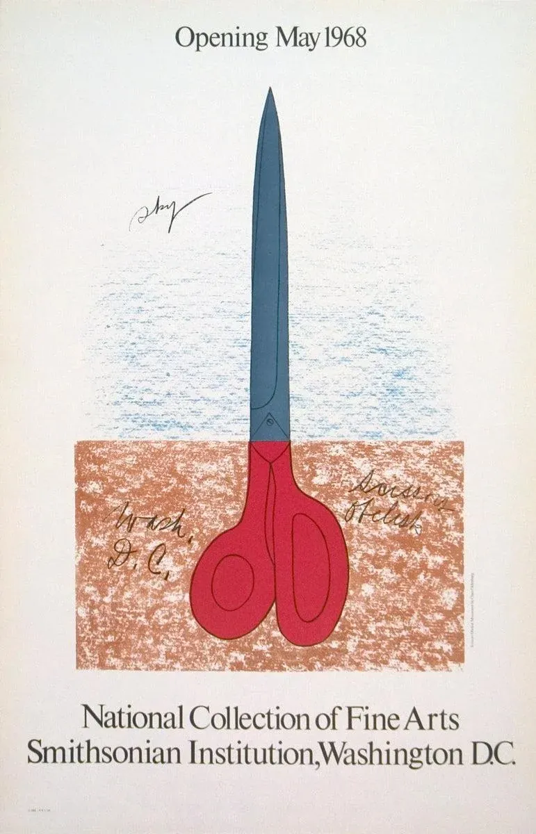 1968 Claes Oldenburg 'Scissors as Monument' Pop Art Red