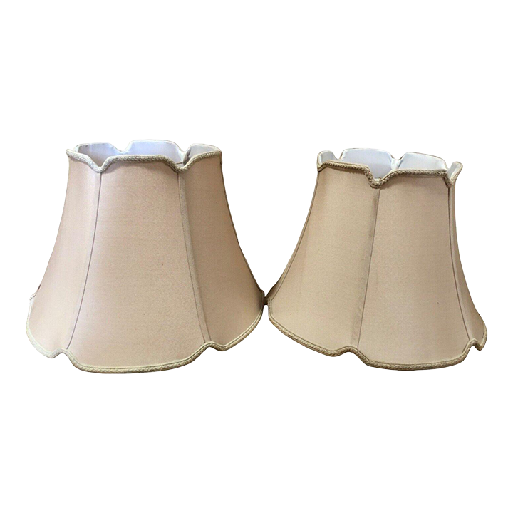 Vintage Royal Designs Tapered Drum VNotch Beige Lamp Shade Set of 2