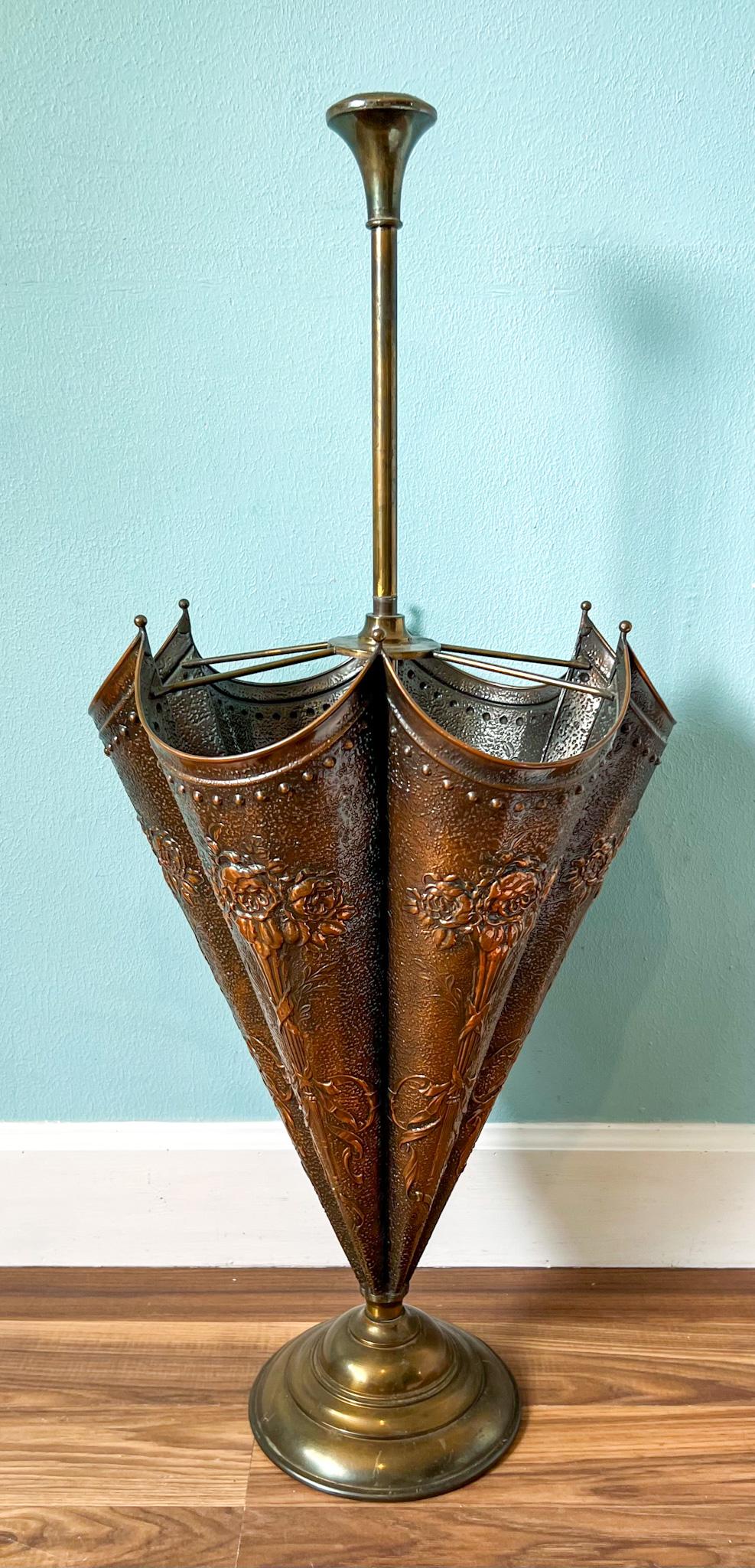 Vintage Copper and Brass Umbrella Stand | Chairish