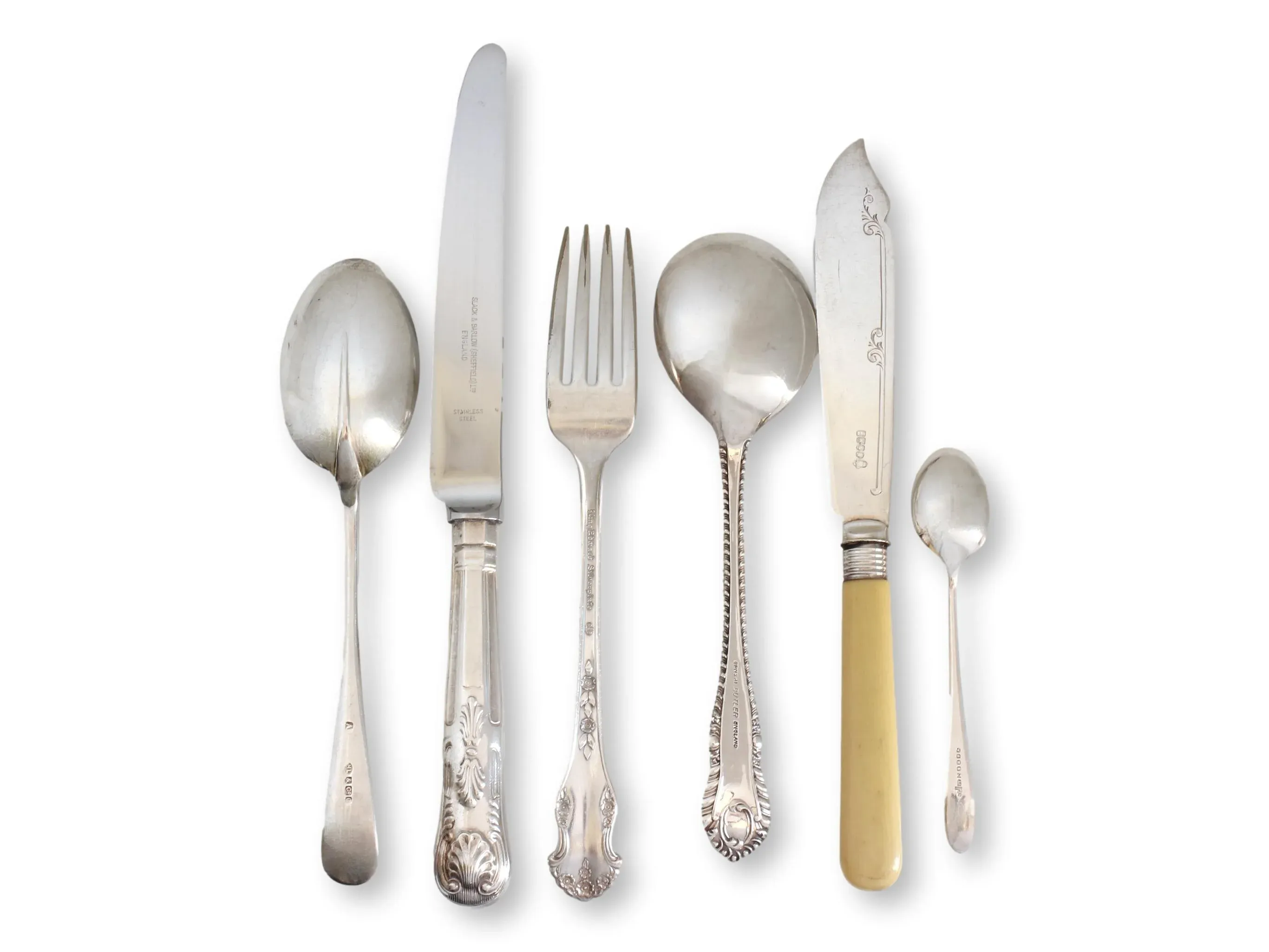 Early 20th Century Mixed English Flatware, Service for 6- 36 Pieces