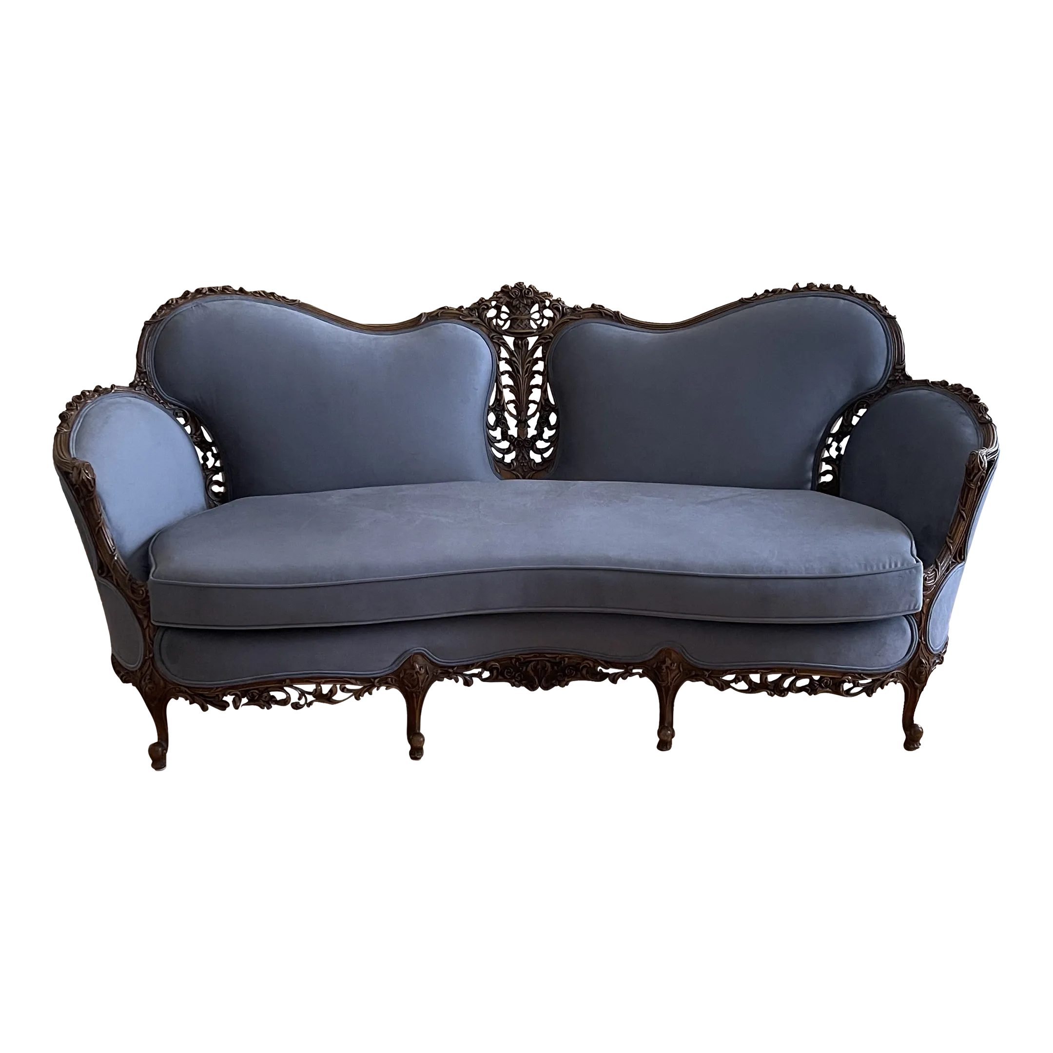 Vintage Victorian Sofa With Carved Legs