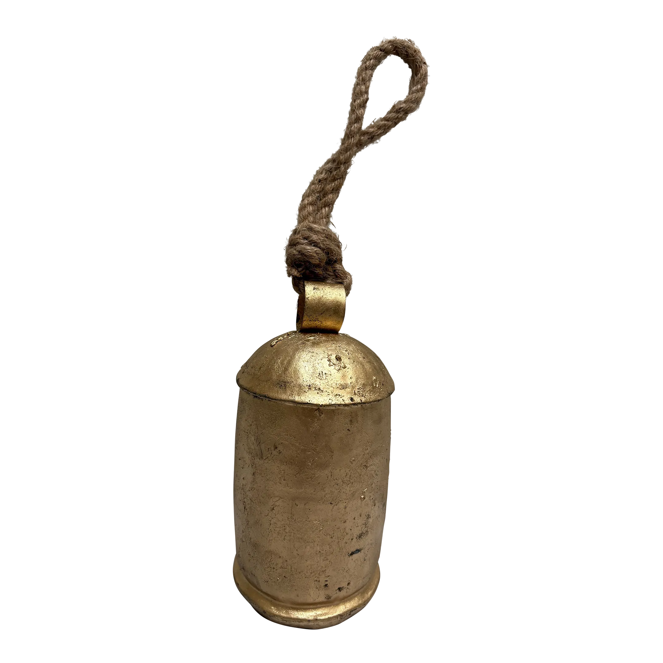 Vintage Large Rustic Cowbell With Rope Handle