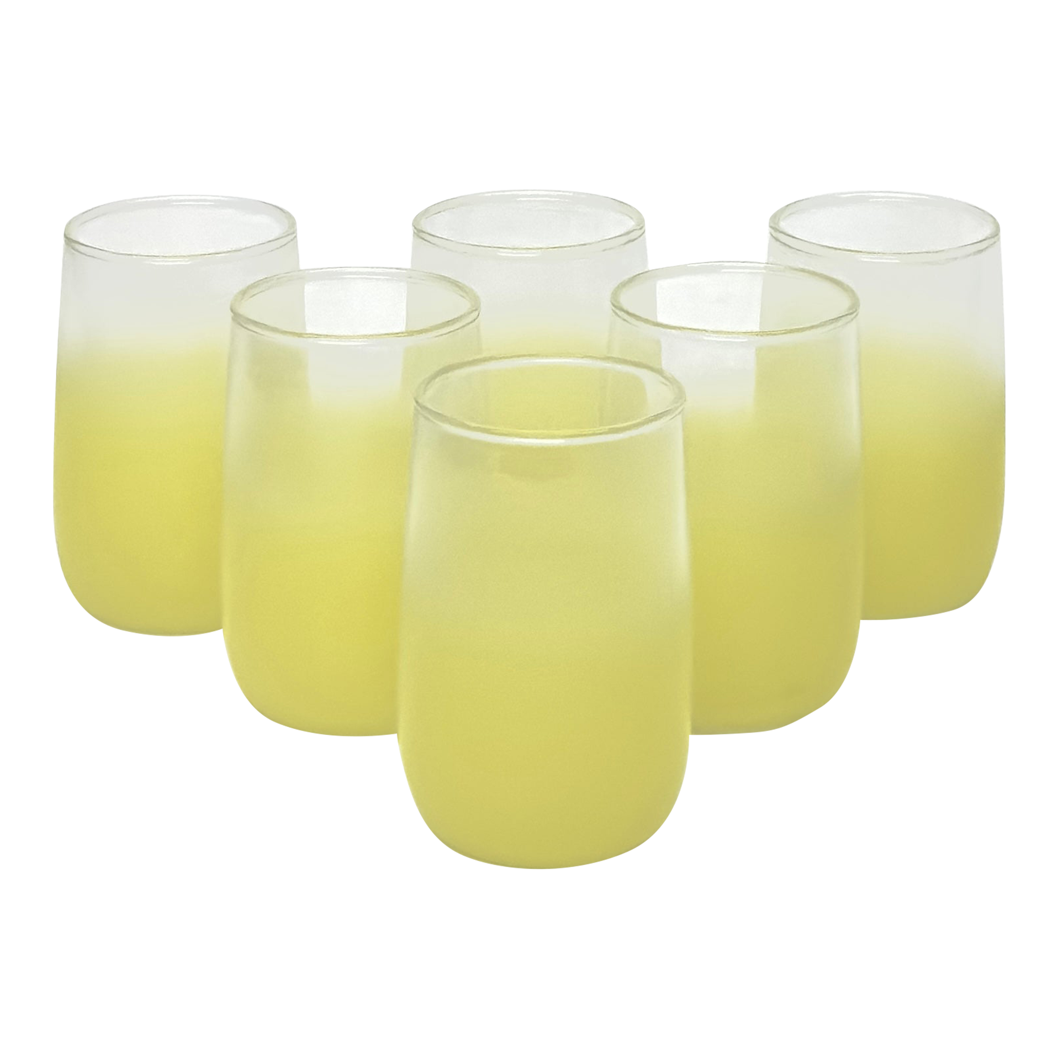 Mid 20th Century Lemon Yellow Blendo Juice Glasses by Anchor Hocking