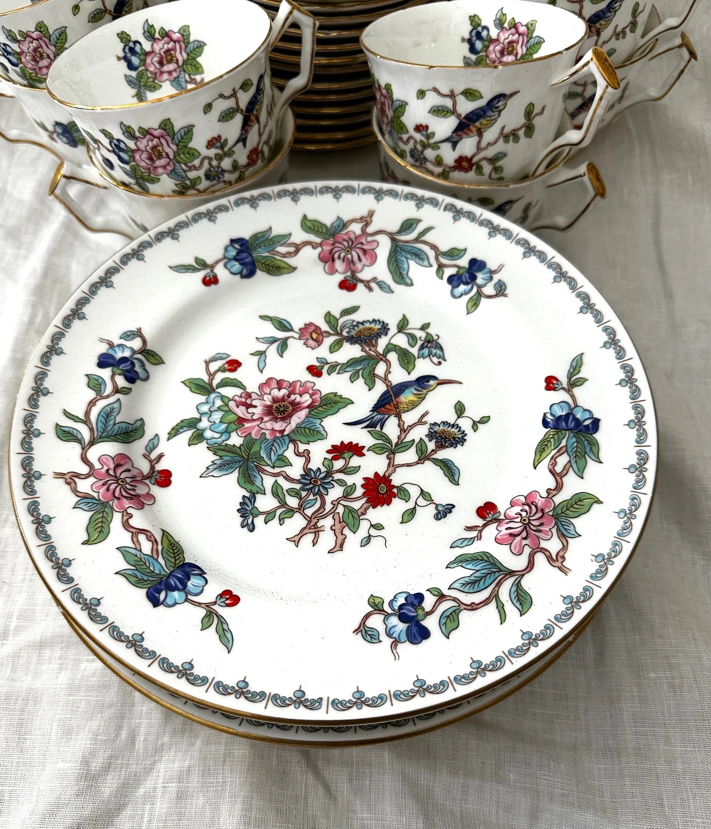 Vintage John Aynsley Pembroke Floral/Bird Motif Bone China-A